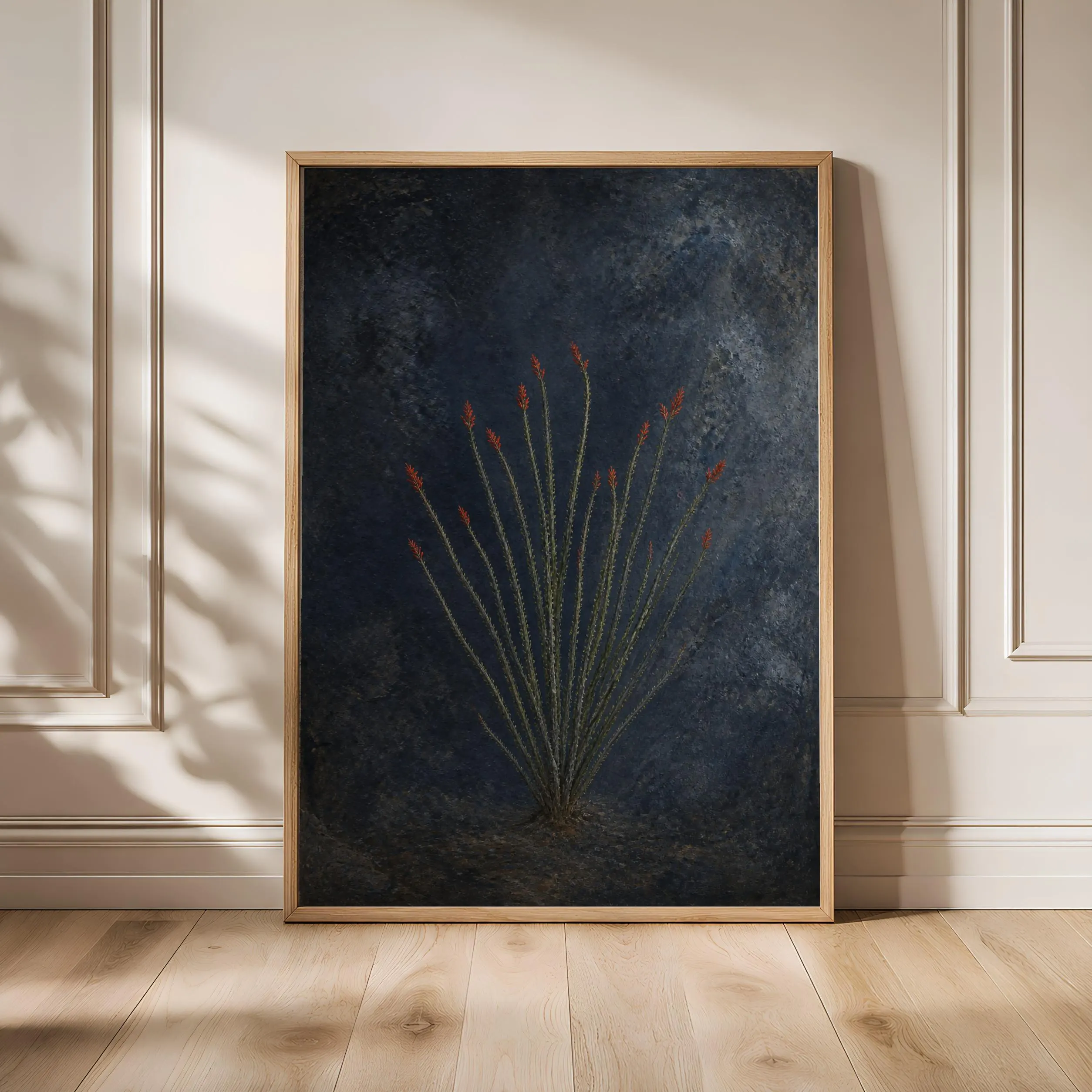 Ocotillo Wall Art, Moody Desert Botanical Fresco Print – Calm Wall Art by Artsify - Image 1