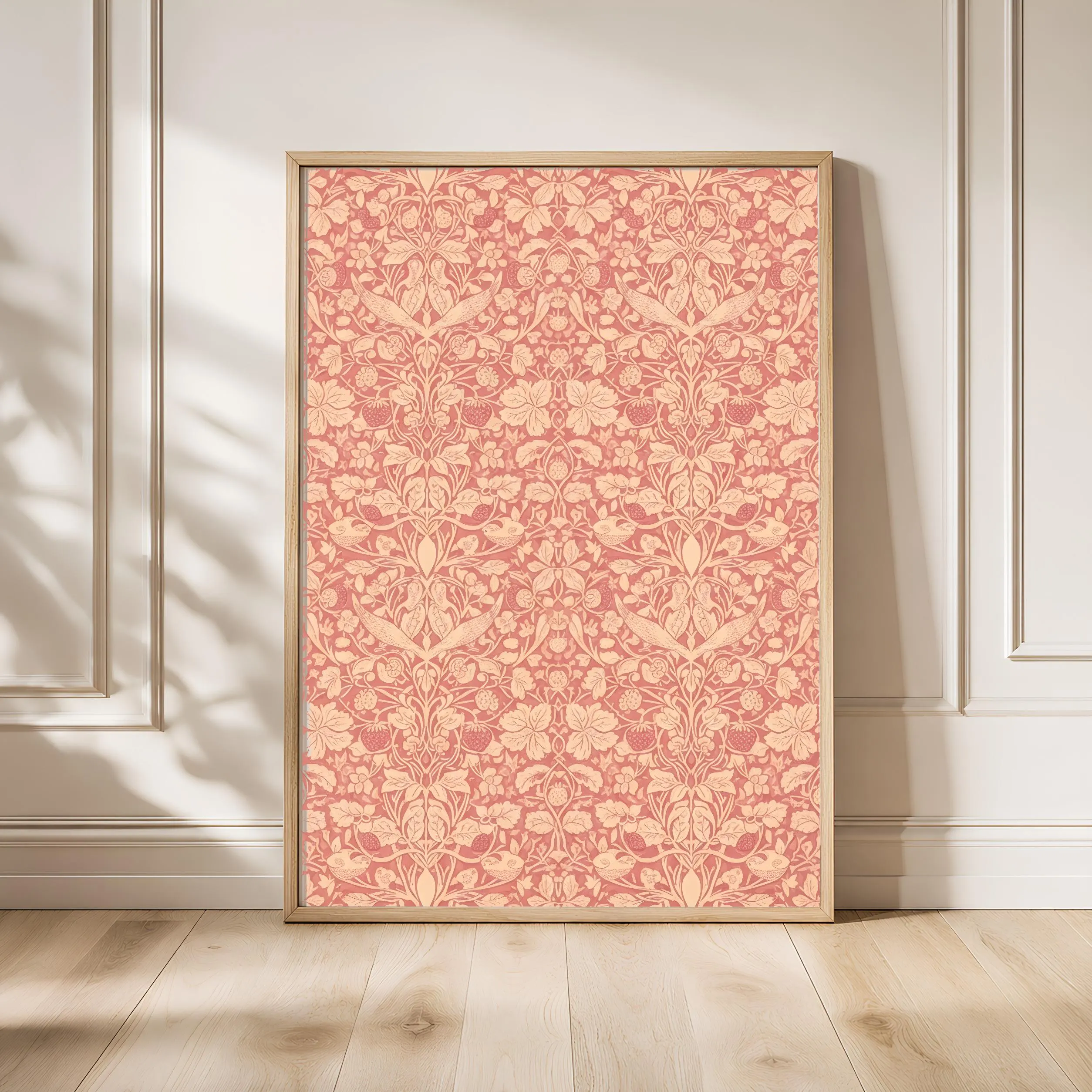 William Morris Style Print, Arts and Crafts Strawberry Poster, Bird Wall Art, Bedroom Decor, Housewarming Gift – Calm Wall Art by Artsify - Image 1