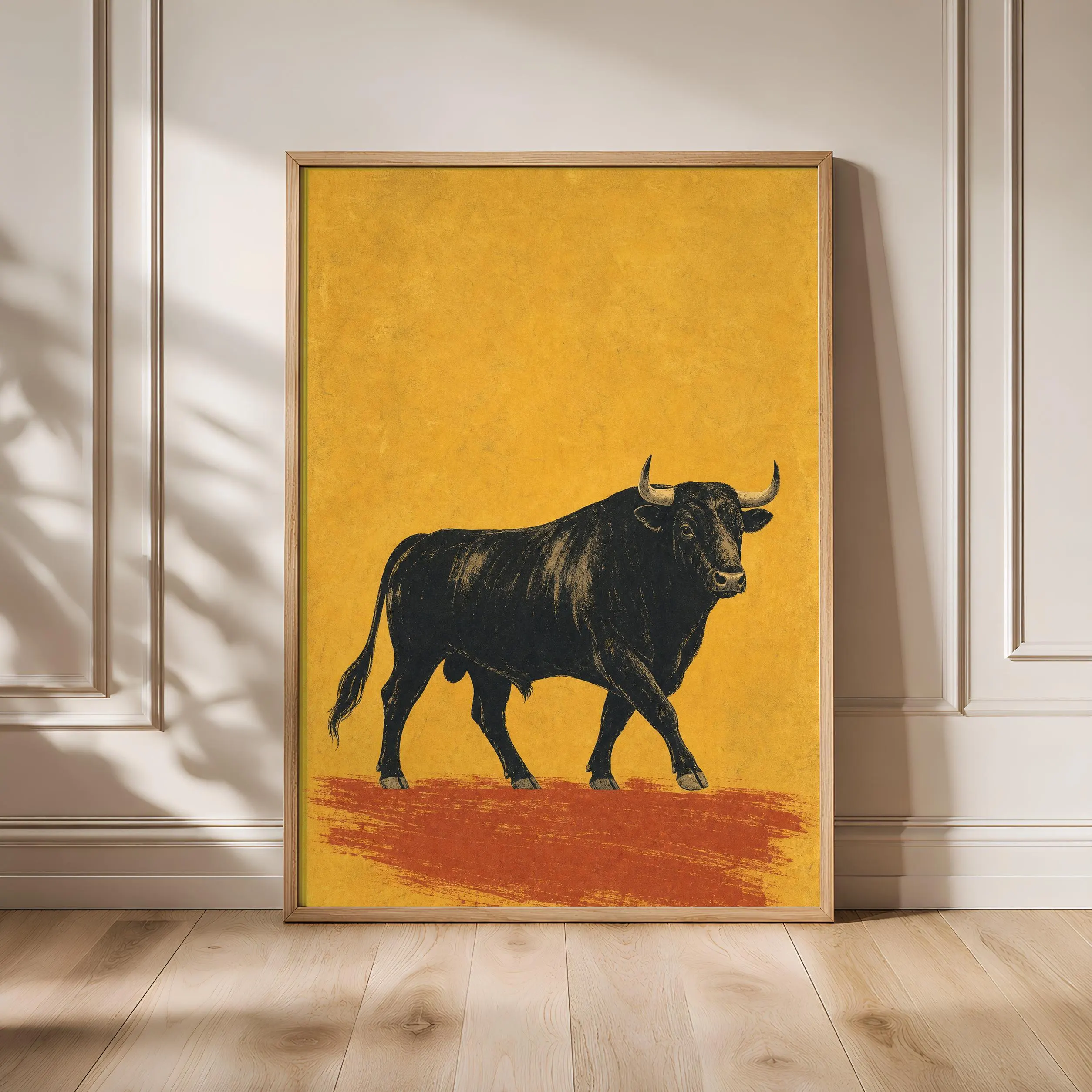 Vintage Bull Poster Print, Minimalist Animal Wall Art, Spanish Bull Decor, Mid Century Ranch Art, Housewarming Gift – Calm Wall Art by Artsify - Image 1