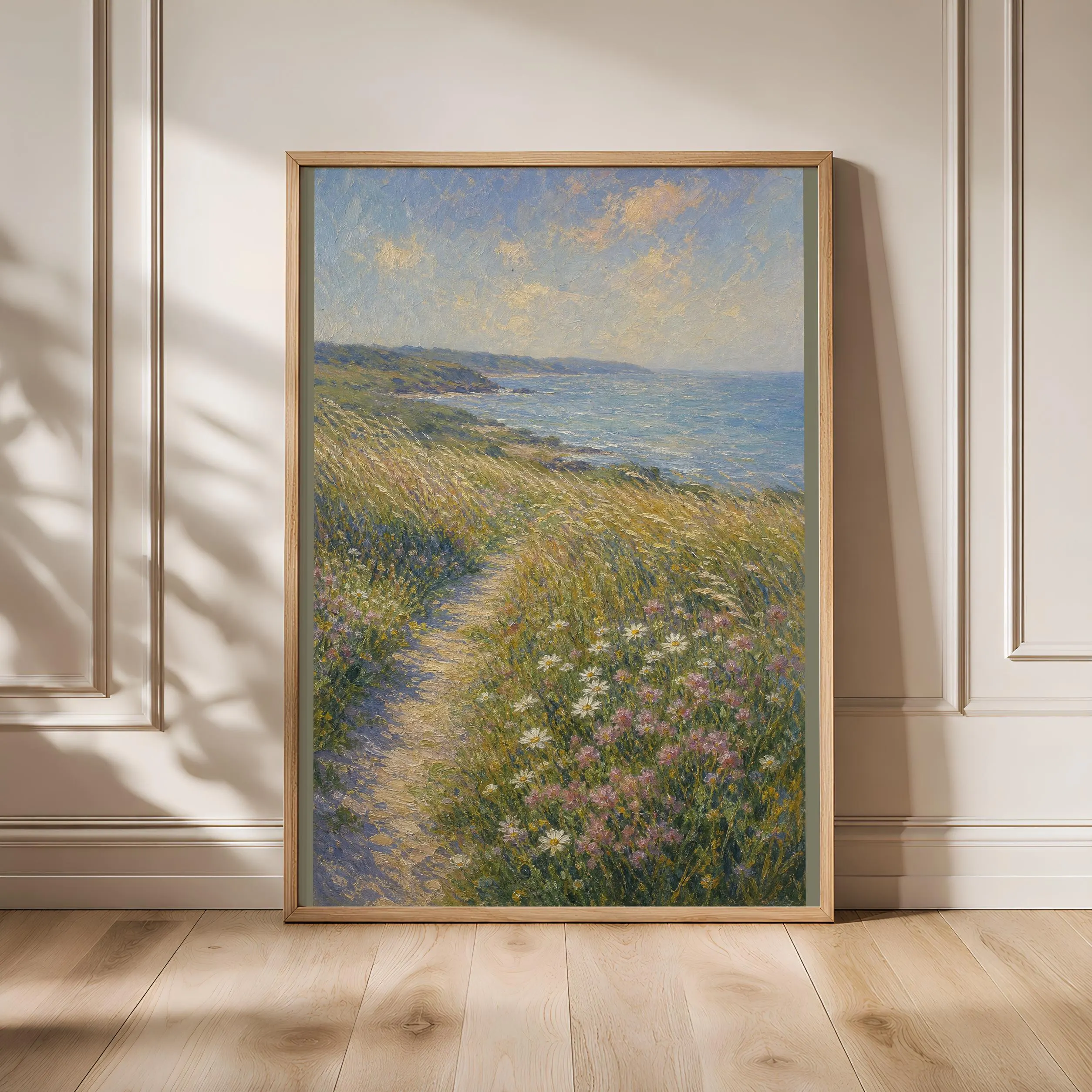 Monet Style Coastal Print, Impressionist Seascape Wall Art, Summer Meadow Poster, Seaside Wall Decor, Housewarming Gift – Calm Wall Art by Artsify - Image 1