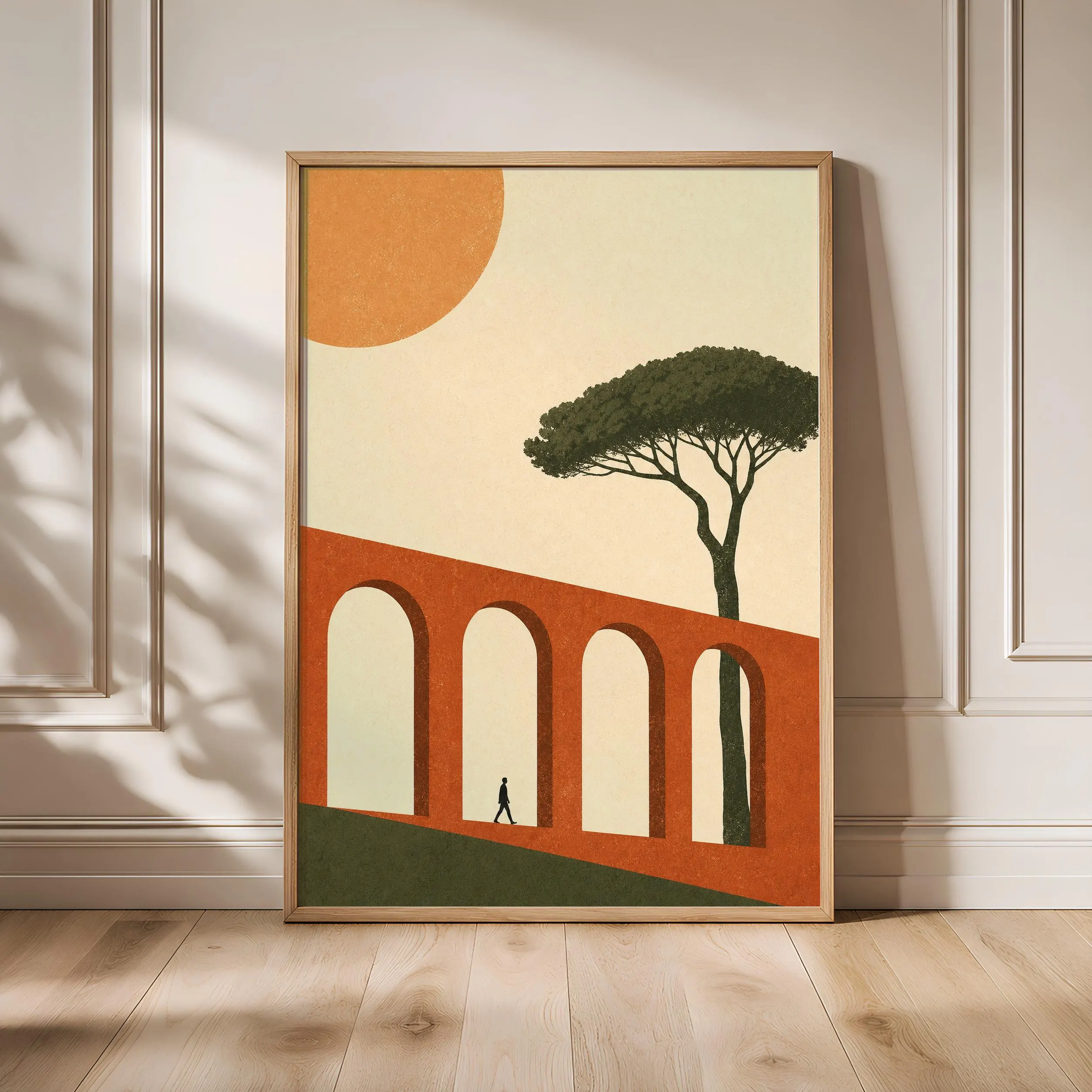 Rome Aqueduct Poster Print, Minimalist Travel Wall Art, Vintage City Poster, Italian Wall Decor, Housewarming Gift – Calm Wall Art by Artsify - Image 1