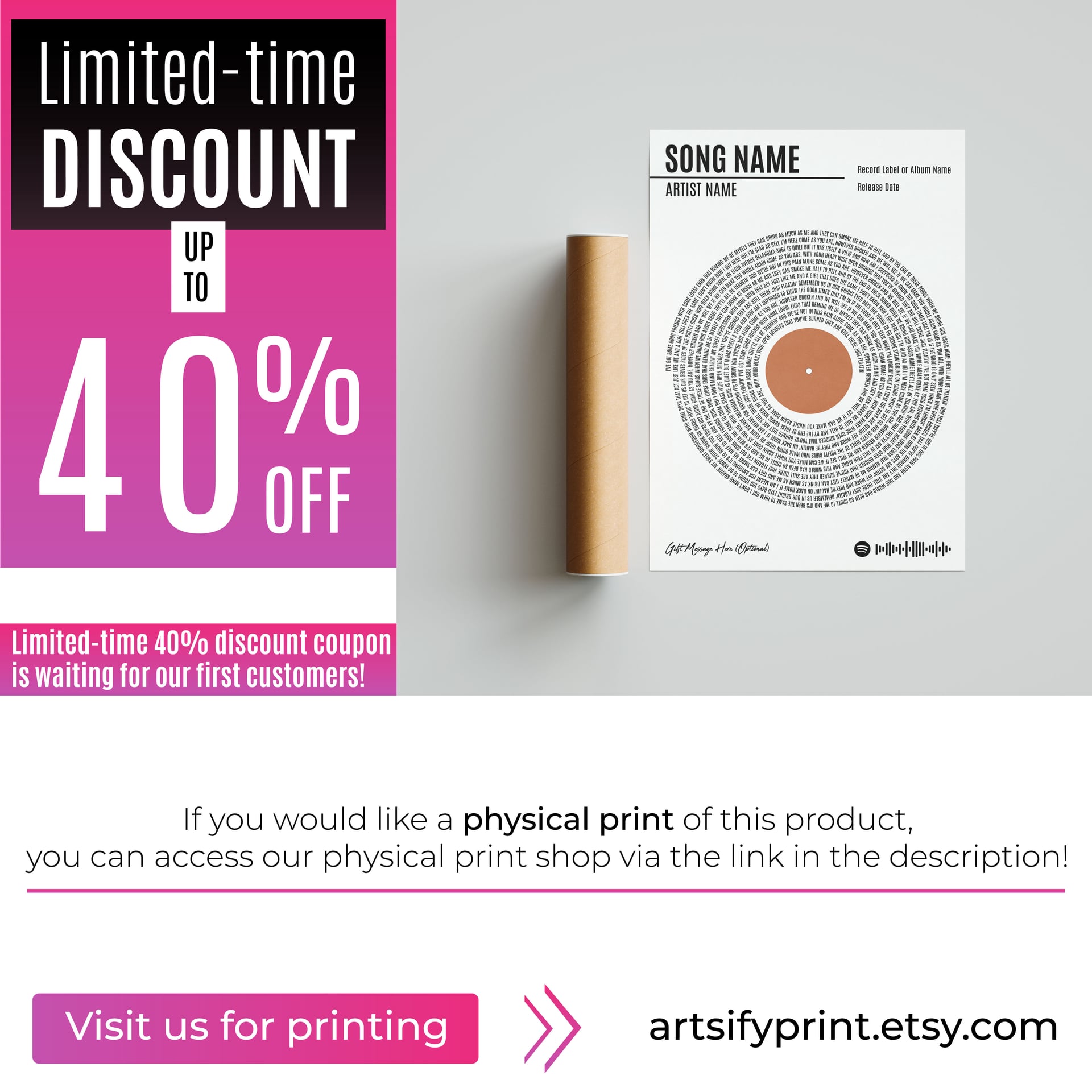 Custom Vinyl Lyrics Print - 1 view 8