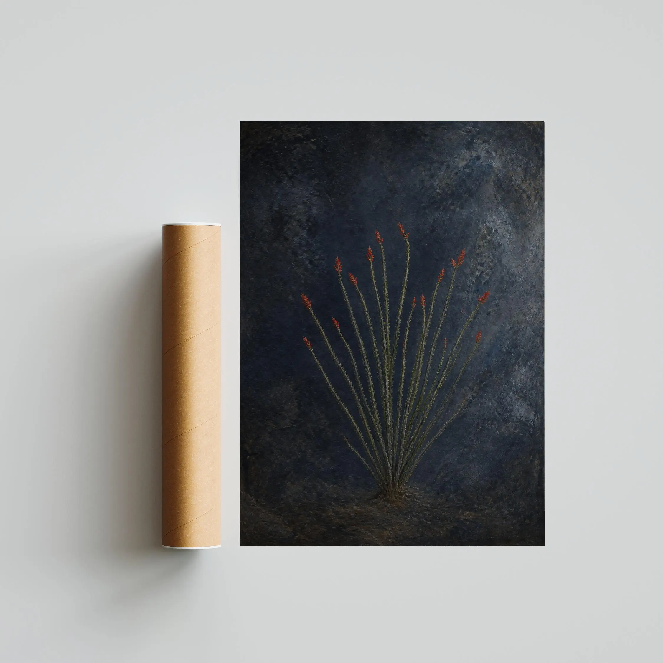 Ocotillo Wall Art, Moody Desert Botanical Fresco Print – Calm Wall Art by Artsify thumbnail 5