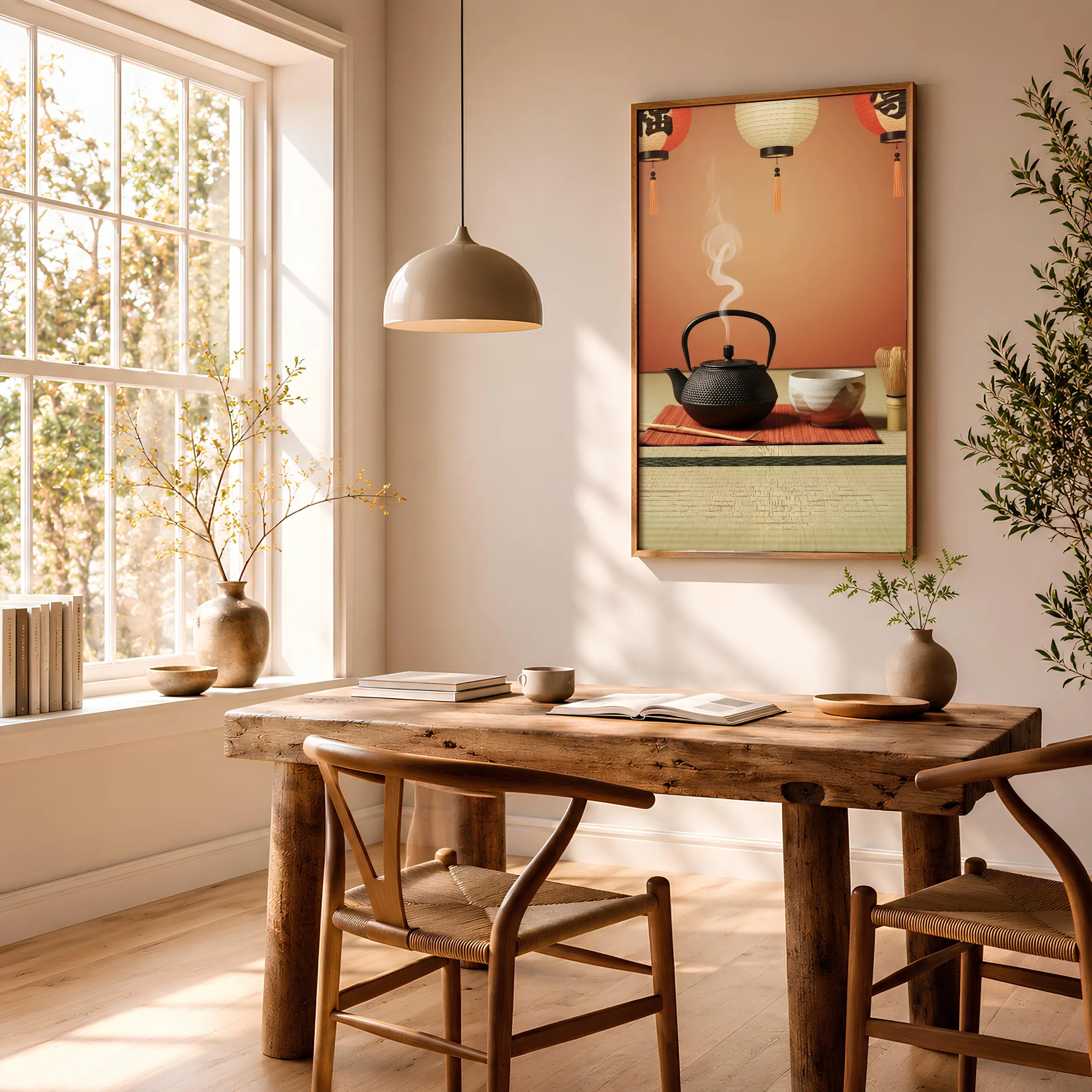 Japanese Tea Print, Zen Tea Ceremony Poster, Teapot Still Life Wall Art, Kitchen Dining Decor, Housewarming Gift – Calm Wall Art by Artsify thumbnail 2