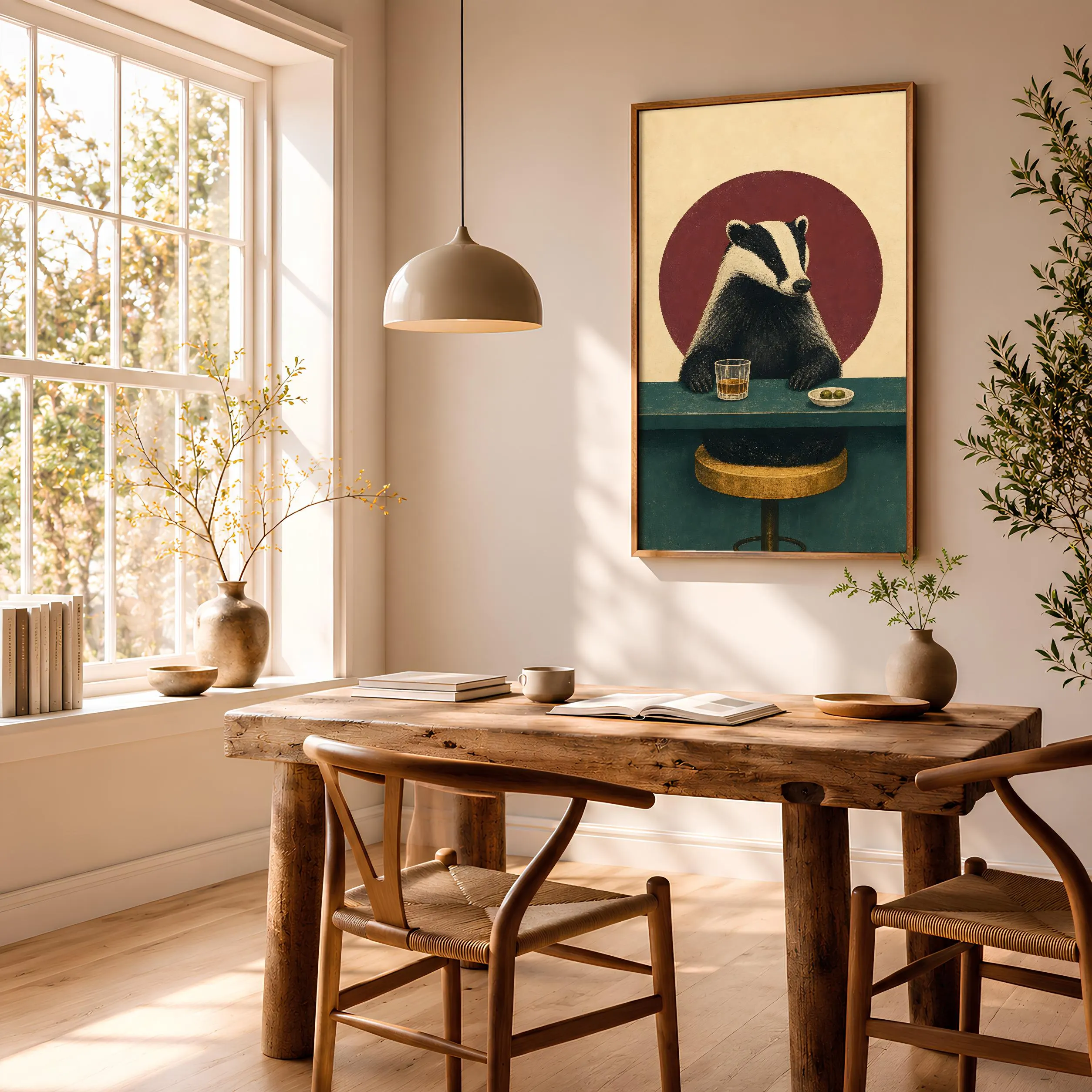 Funny Badger Print, Bar Cart Wall Art, Quirky Animal Poster, Whiskey Lover Decor, Housewarming Gift – Calm Wall Art by Artsify thumbnail 2