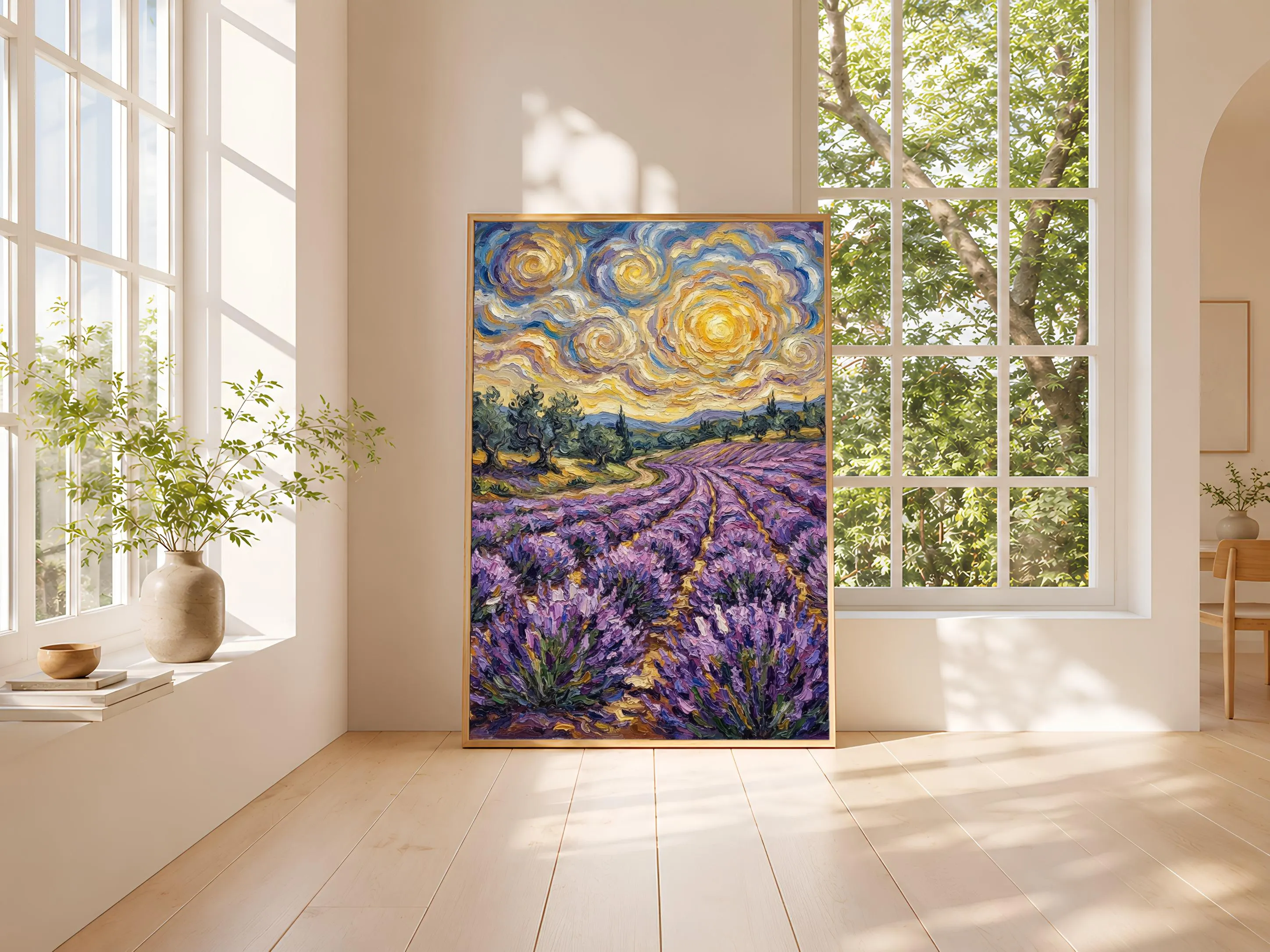 Van Gogh Style Lavender Print, Post Impressionist Provence Poster, Purple Field Wall Art, Living Room Decor, Housewarming Gift – Calm Wall Art by Artsify thumbnail 3