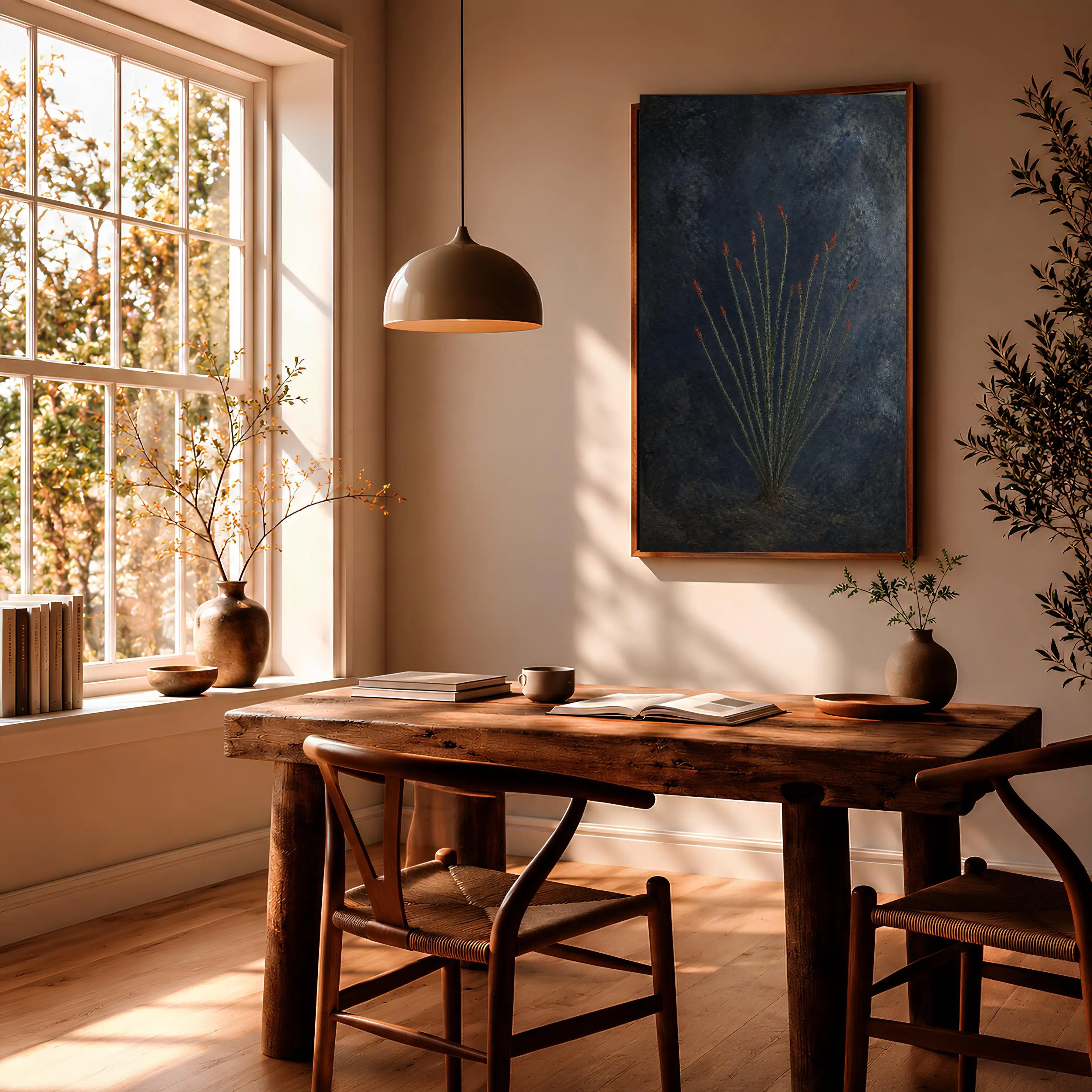 Ocotillo Wall Art, Moody Desert Botanical Fresco Print – Calm Wall Art by Artsify thumbnail 2