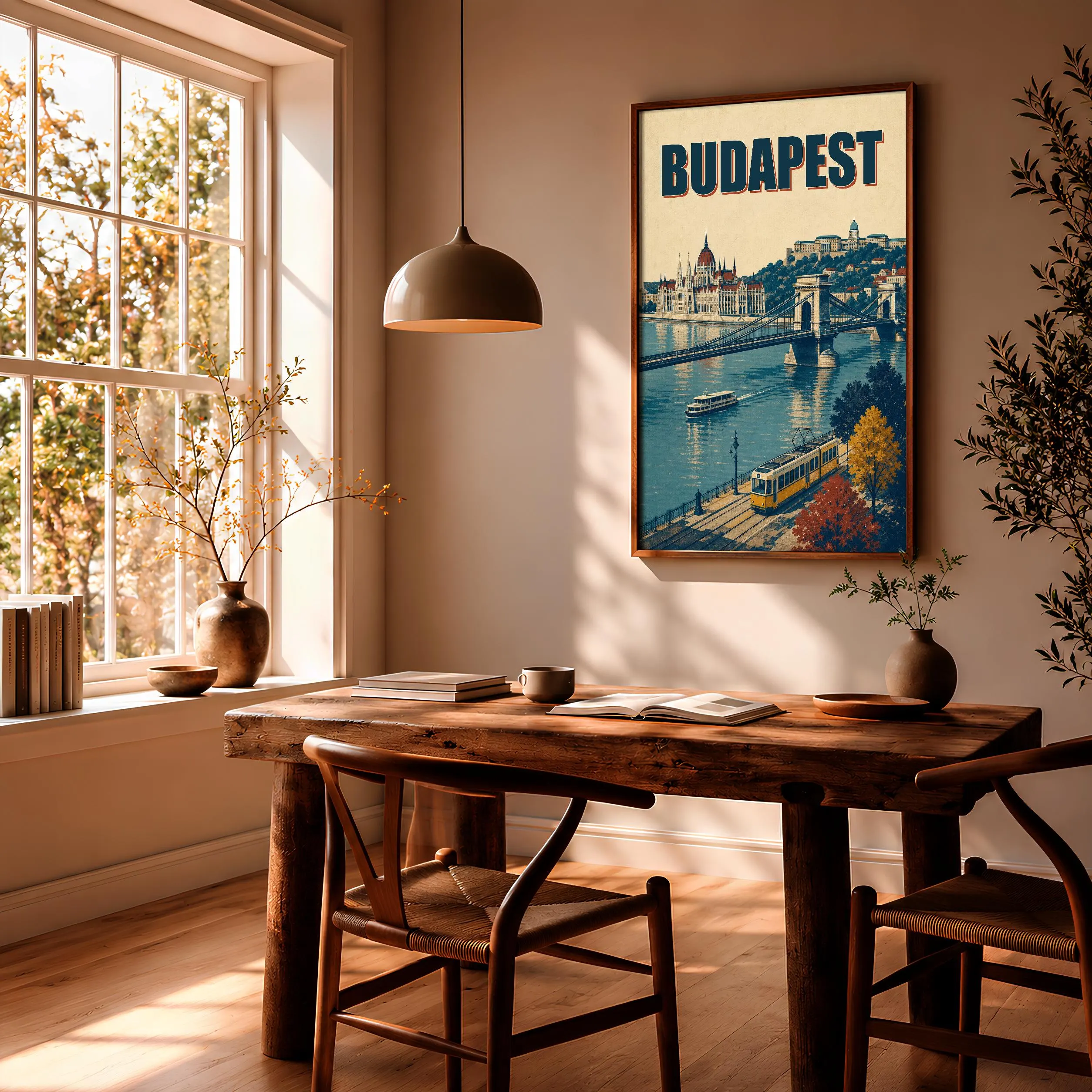 Budapest Travel Poster Print, Vintage Skyline Wall Art, Bold Typography Poster, City Name Wall Decor, Housewarming Gift – Calm Wall Art by Artsify thumbnail 2