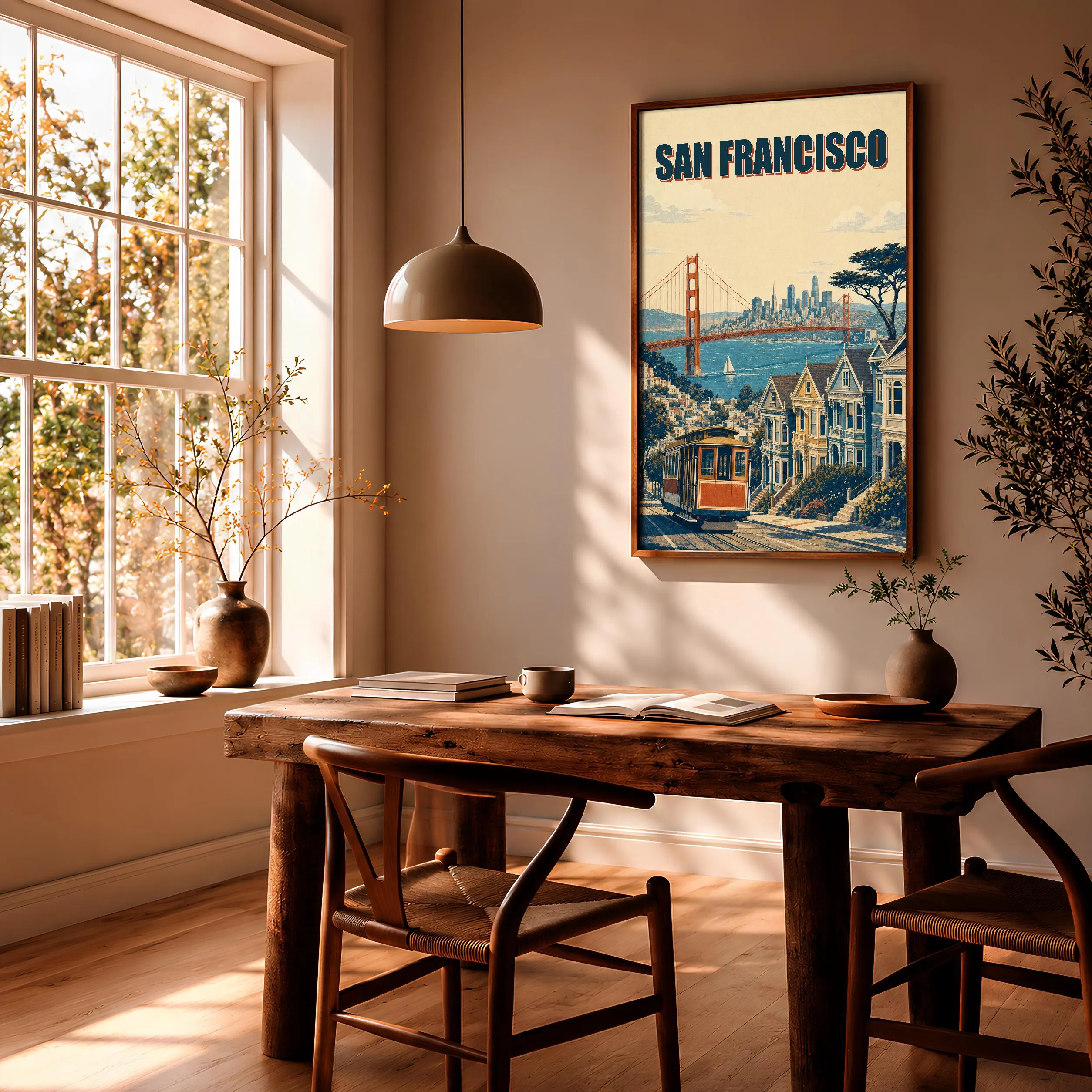 San Francisco Travel Poster Print, Vintage Skyline Wall Art, Bold Typography Poster, City Name Wall Decor, Housewarming Gift – Calm Wall Art by Artsify thumbnail 2