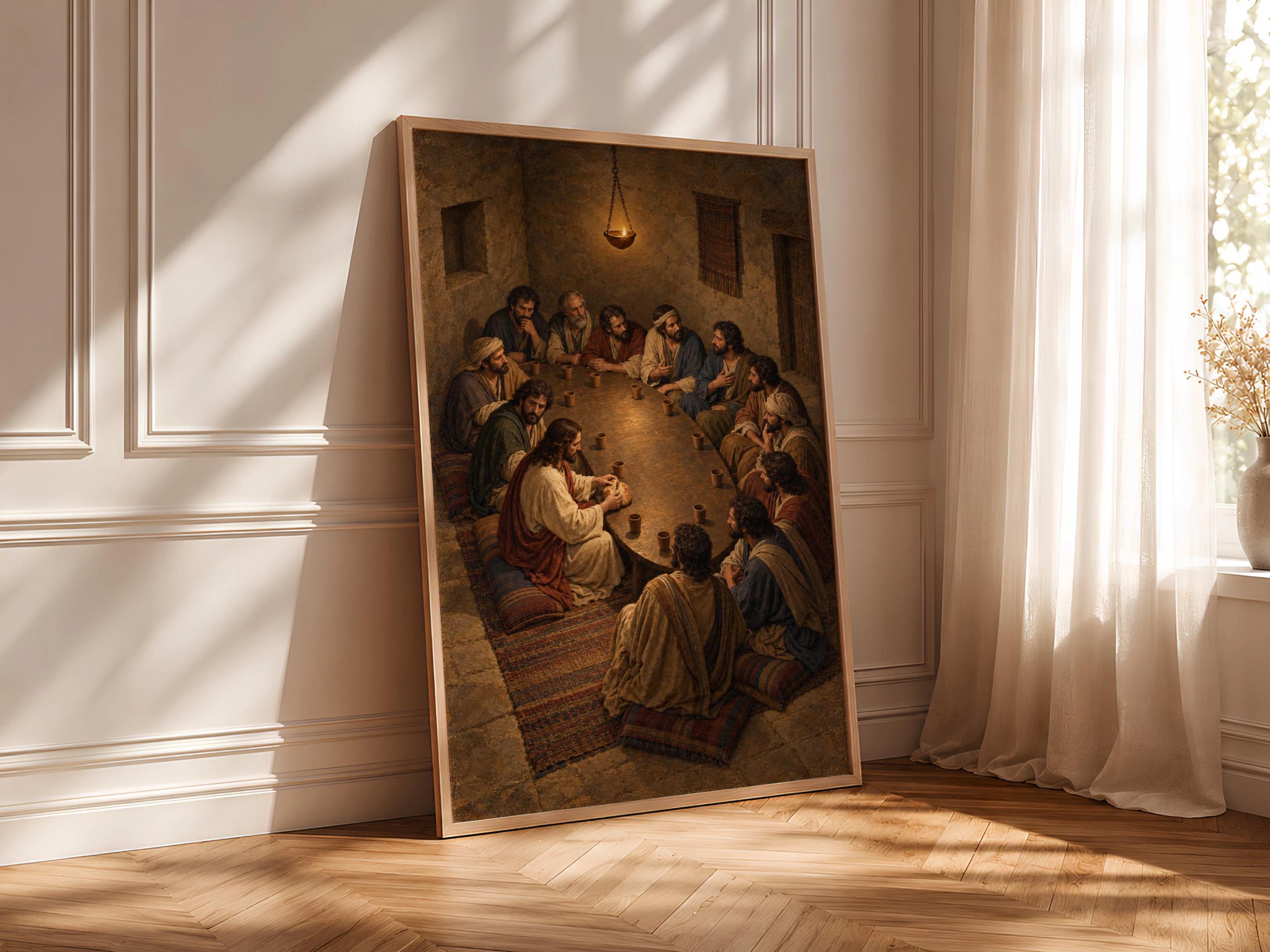 Last Supper Wall Art, Vintage Christian Oil Painting, Dining Room Decor – Calm Wall Art by Artsify thumbnail 4