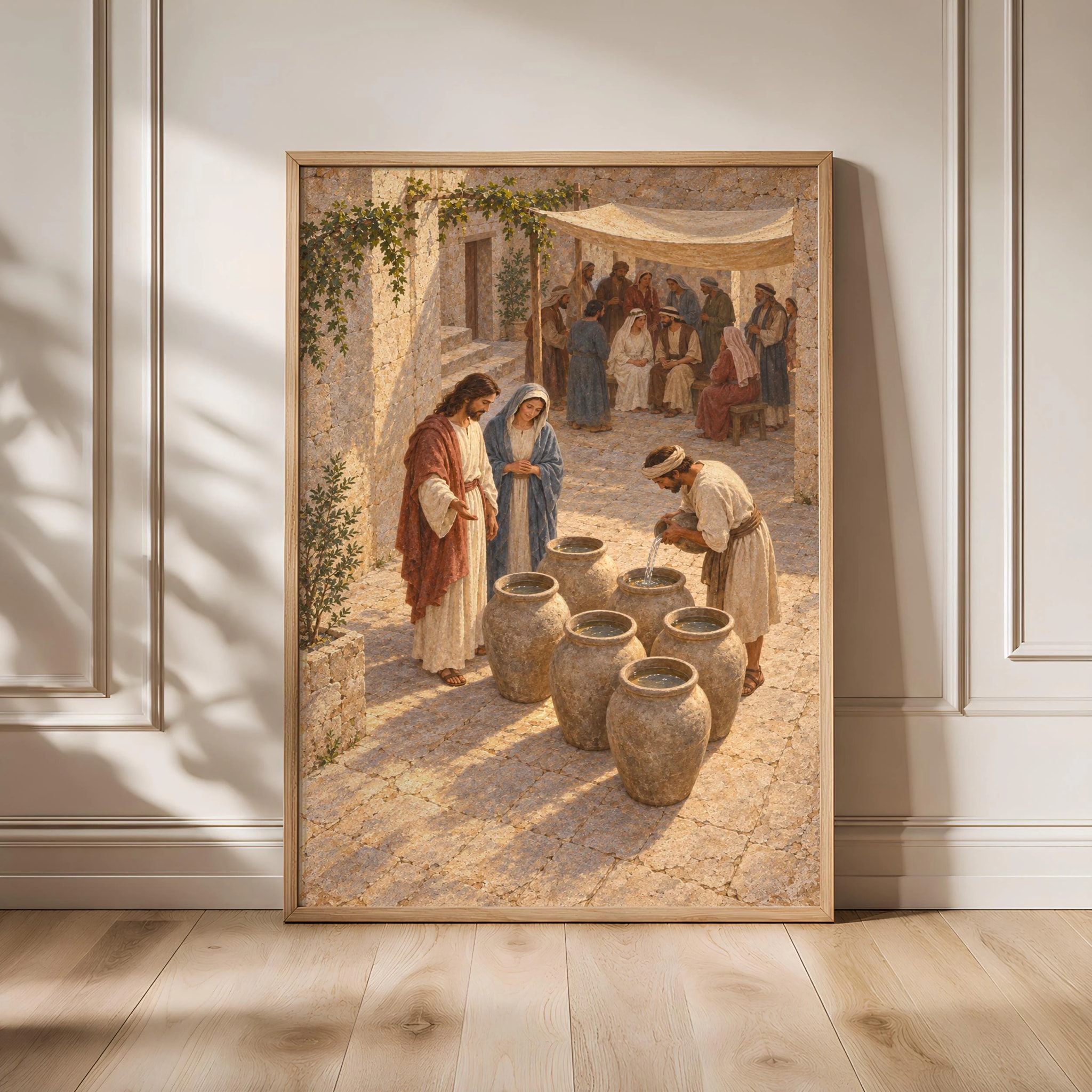 Wedding at Cana Wall Art, Jesus Water Into Wine Painting – Calm Wall Art by Artsify