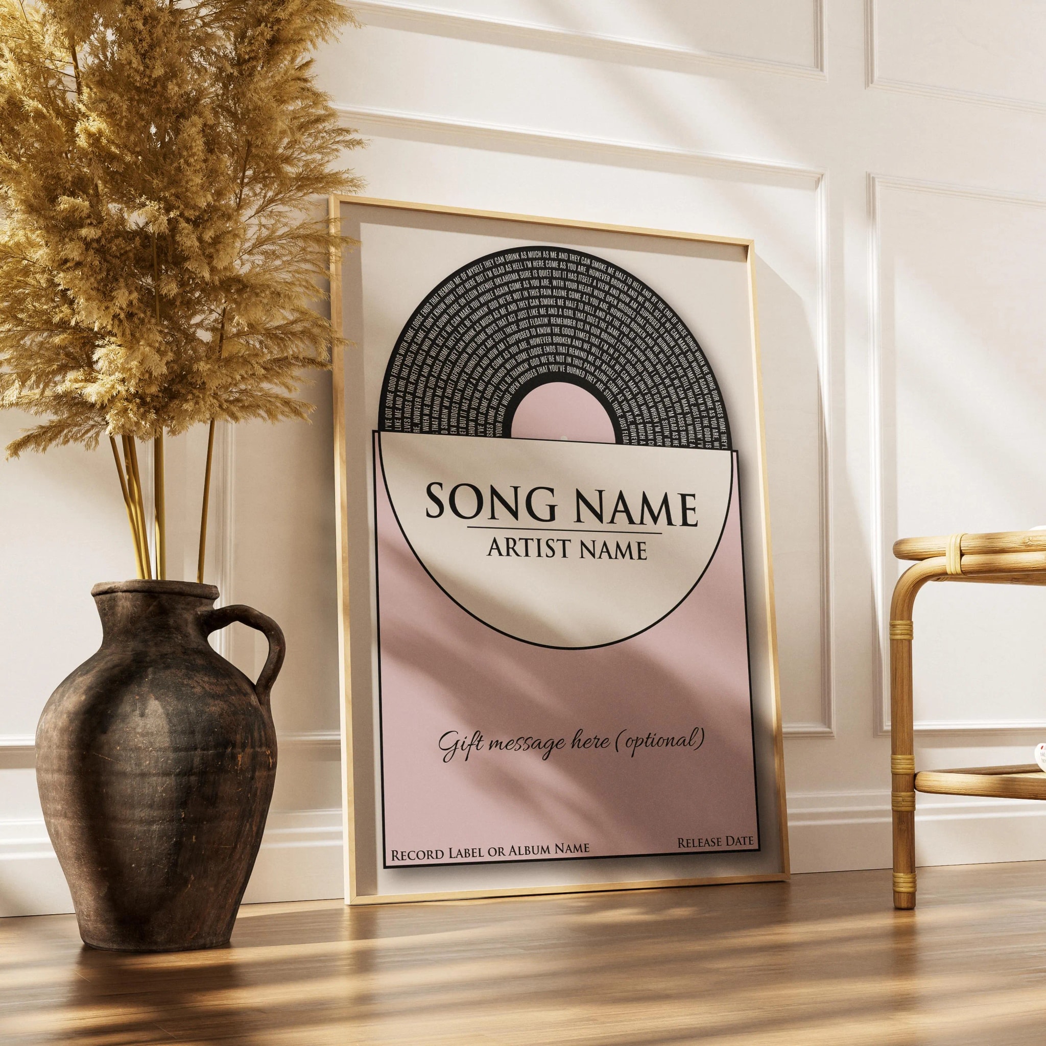 Custom Vinyl Record Lyrics Print, Personalized Music Gift, Modern Home - Office Decor – Calm Wall Art by Artsify thumbnail 2