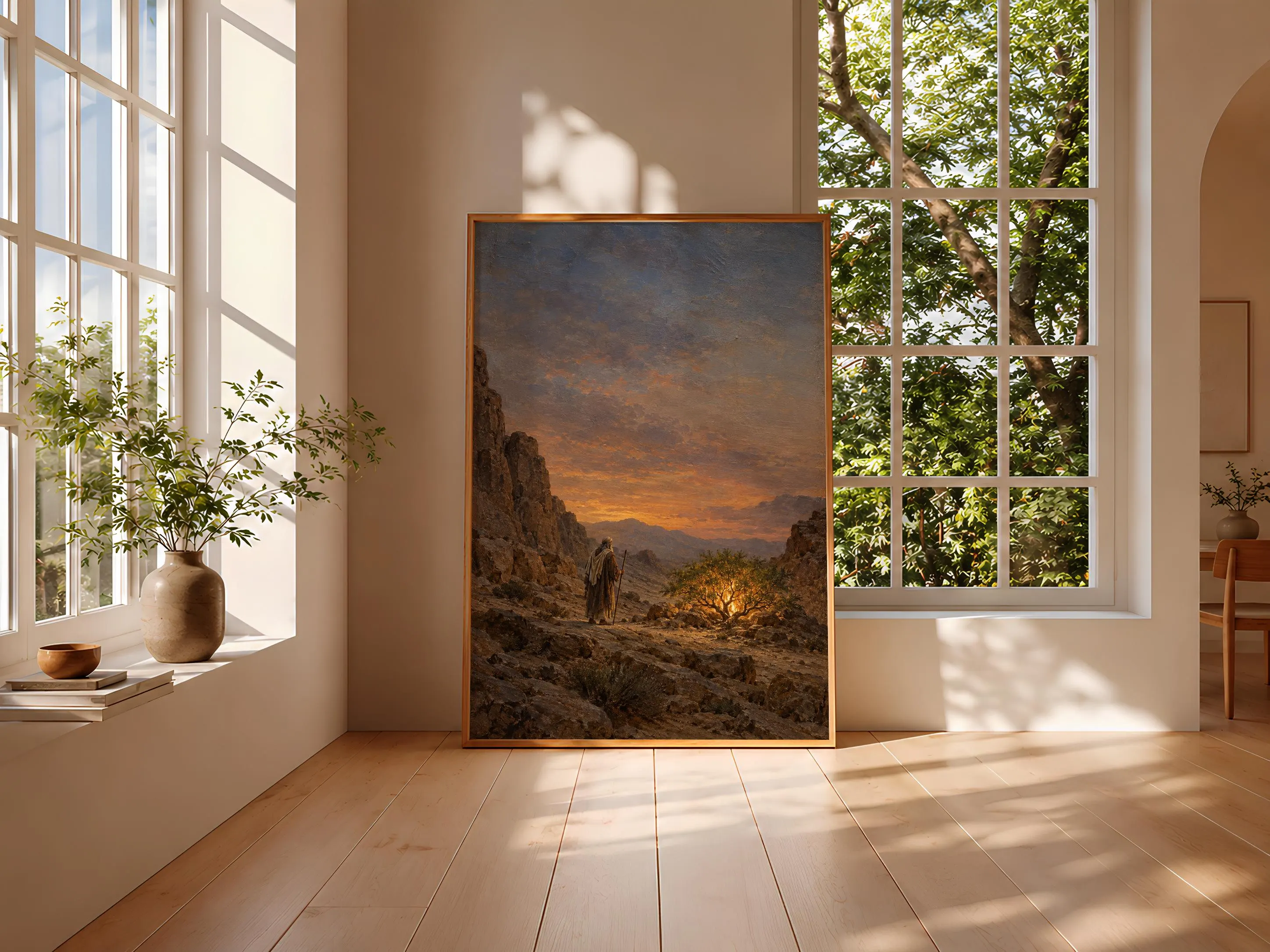 Moses Burning Bush Wall Art, Vintage Exodus Oil Painting – Calm Wall Art by Artsify thumbnail 3