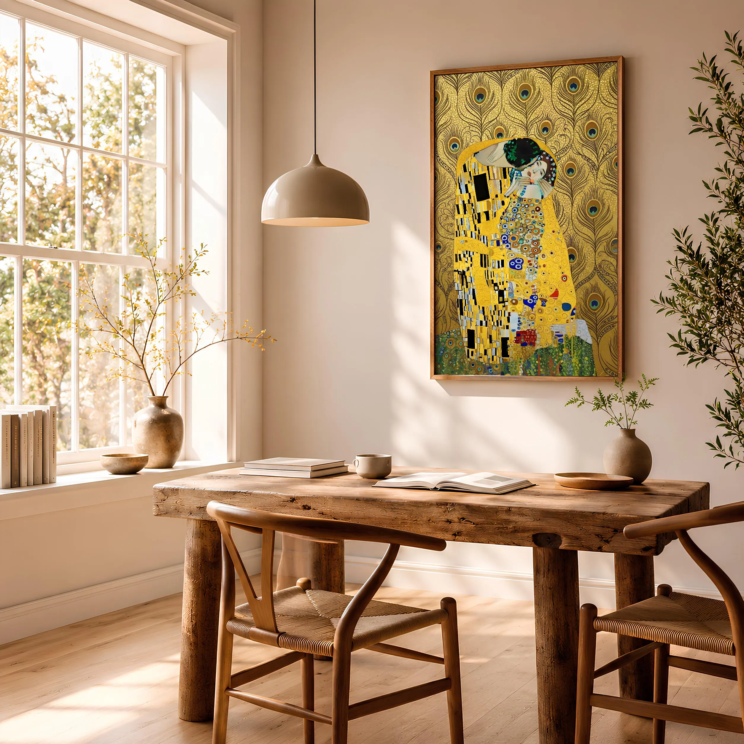 Klimt Style Peacock Print, Symbolist Gold Mosaic Poster, Jewel Tone Wall Art, Bedroom Decor, Housewarming Gift – Calm Wall Art by Artsify thumbnail 2