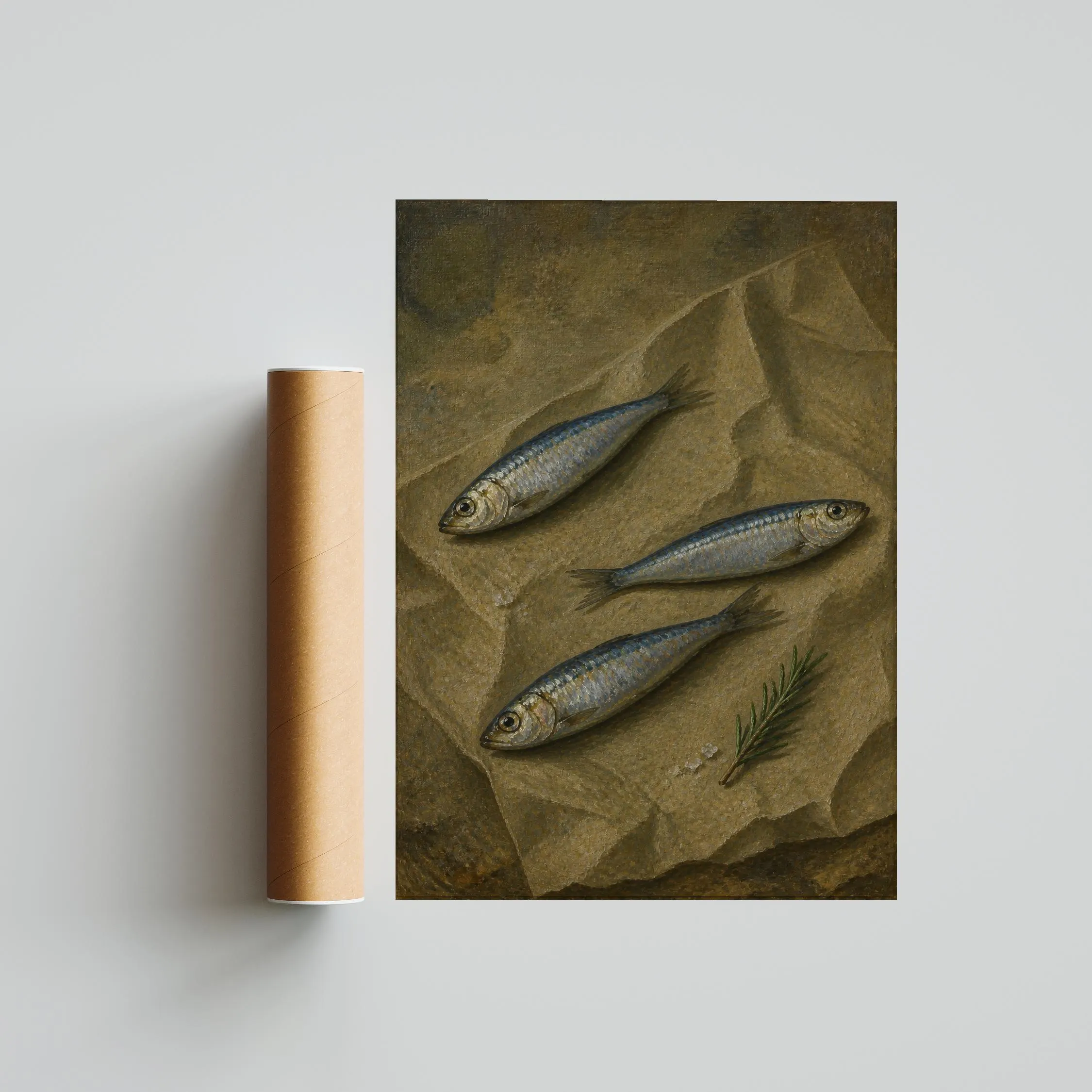 Sardine Still Life Print, Vintage Oil Painting Wall Art, Coastal Kitchen Poster, Housewarming Gift – Calm Wall Art by Artsify thumbnail 5