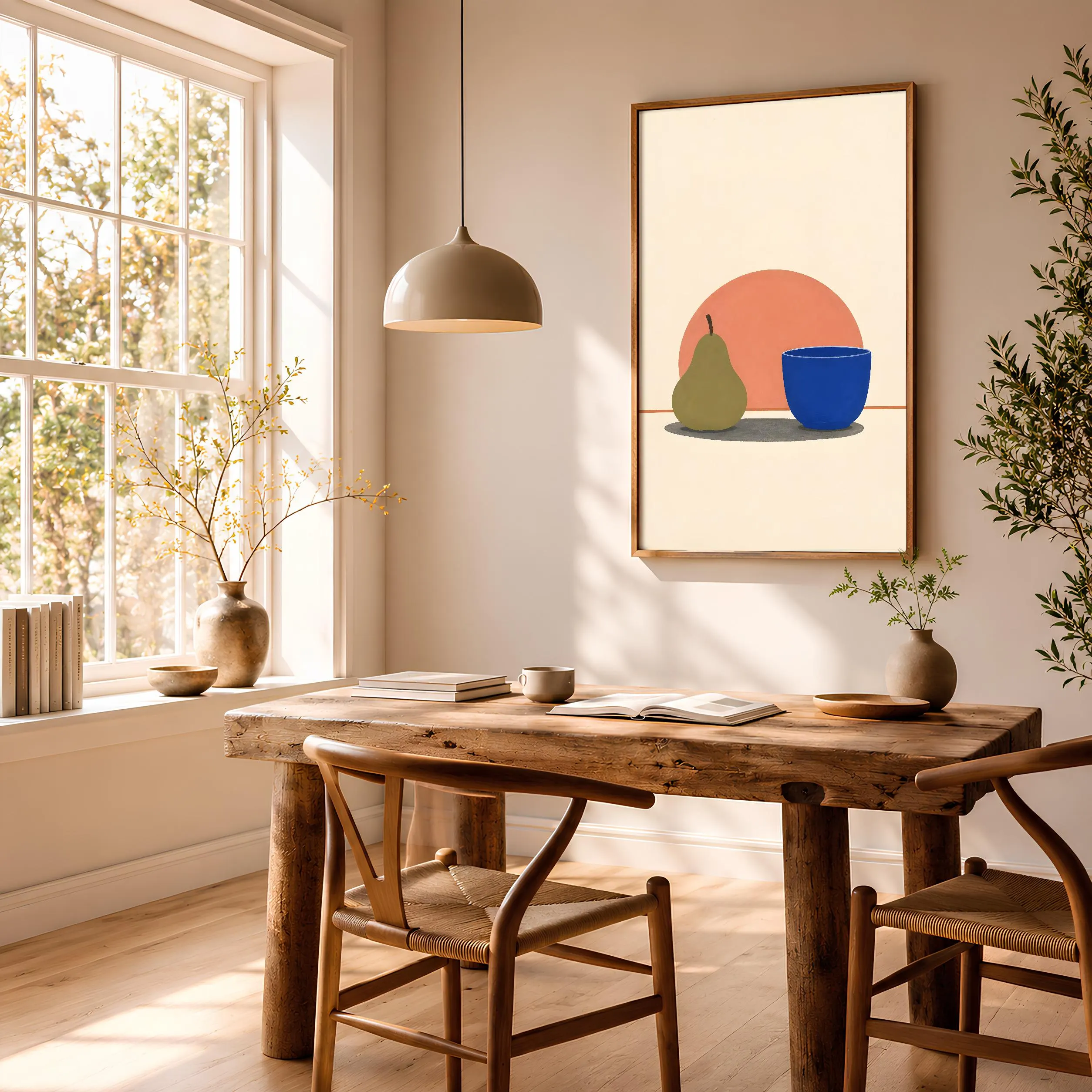 Minimalist Still Life Print, Pear and Cup Kitchen Wall Art, Scandinavian Poster, Simple Modern Decor, Housewarming Gift – Calm Wall Art by Artsify thumbnail 2