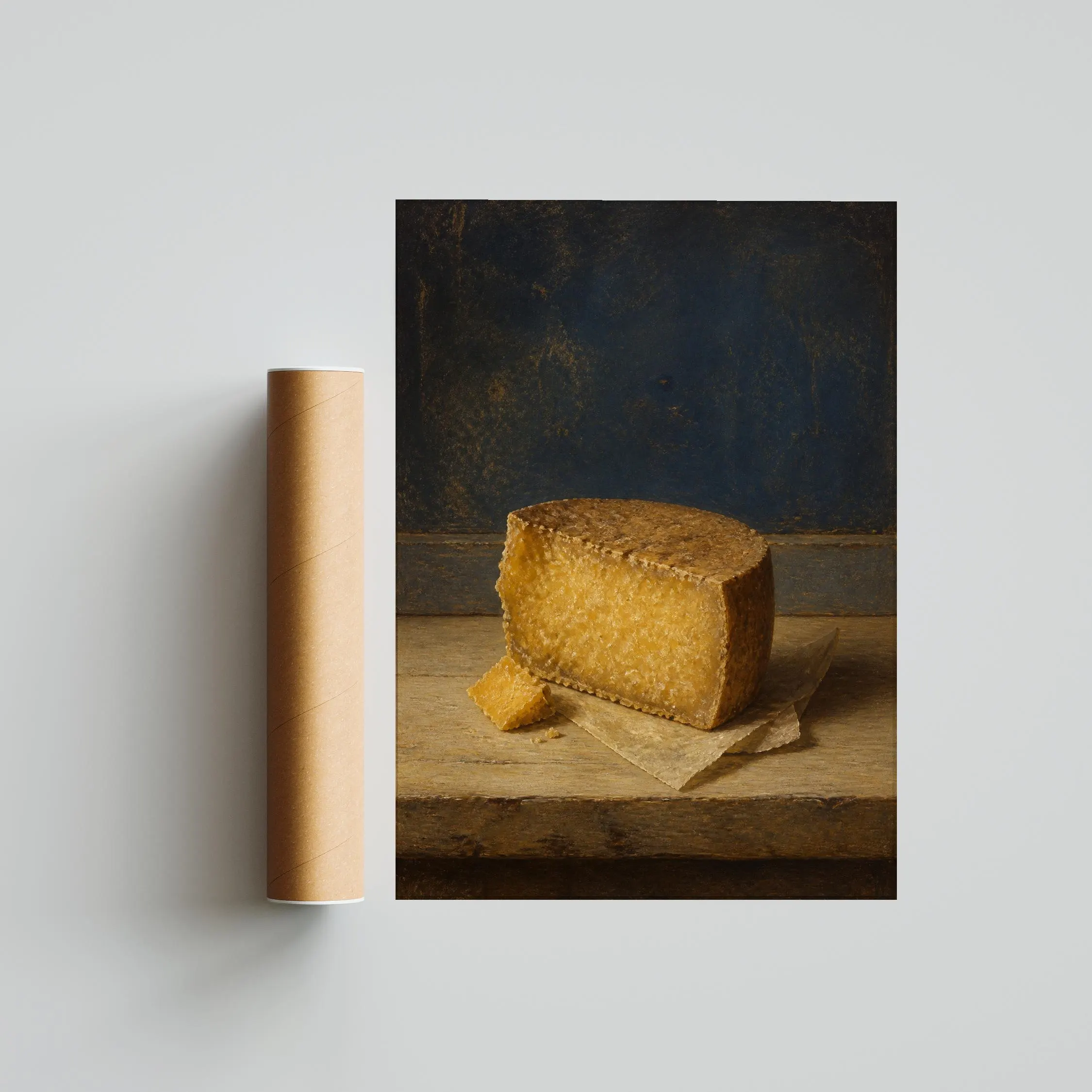 Aged Cheese Wall Art, Rustic Dutch Still Life, Golden Amber Kitchen Print – Calm Wall Art by Artsify thumbnail 5