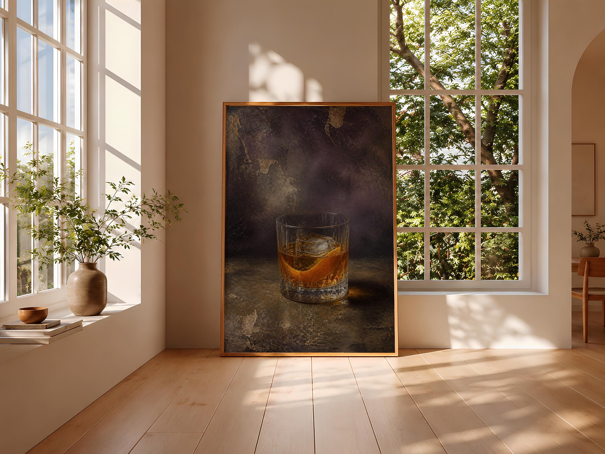 Old Fashioned Print, Smoky Aubergine Barware Wall Art, Vintage Cocktail Poster, Housewarming Gift – Calm Wall Art by Artsify thumbnail 3
