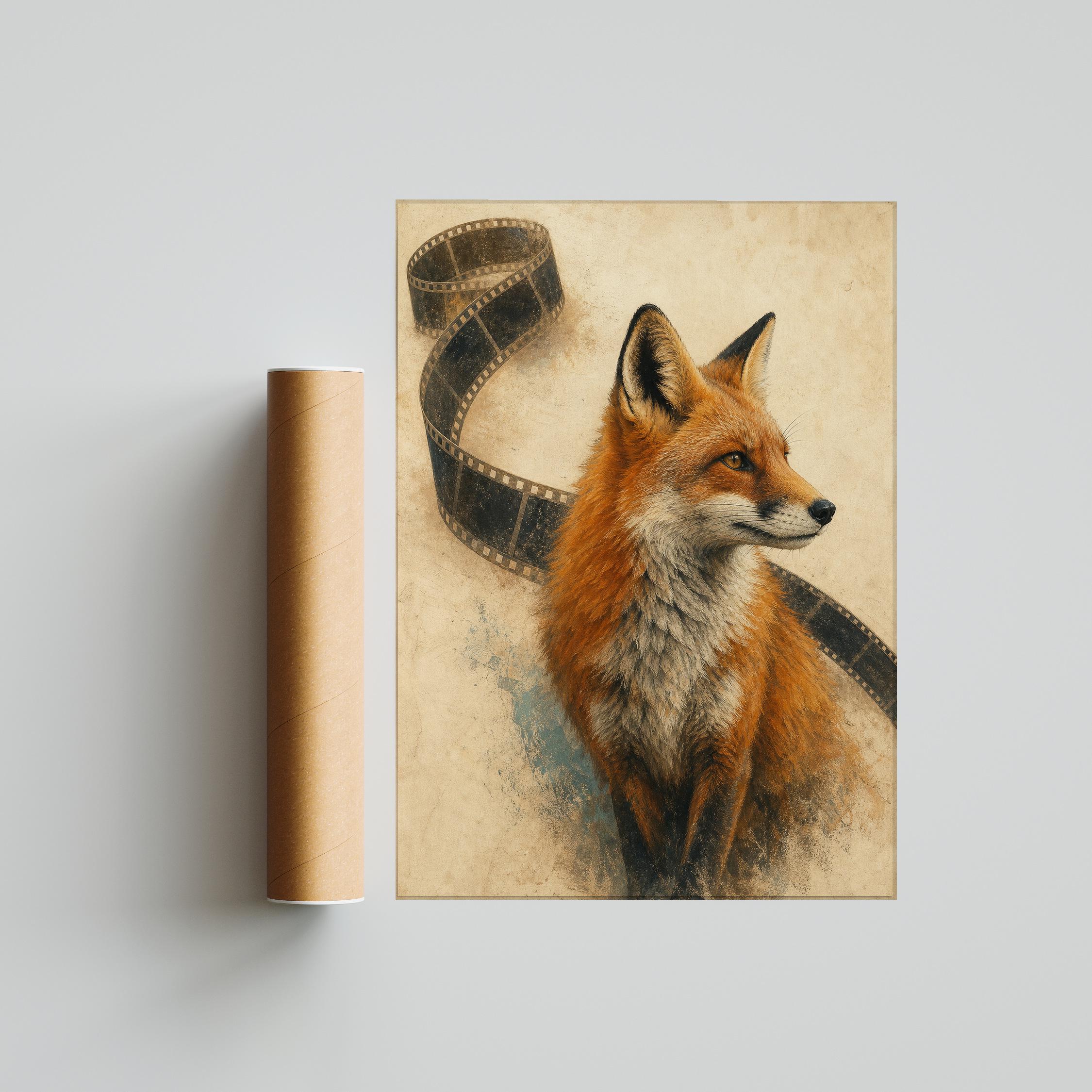 Fox Film Reel Print, Vintage Cinema Wall Art, Rust Movie Poster, Film Lover Decor, Housewarming Gift – Calm Wall Art by Artsify thumbnail 5