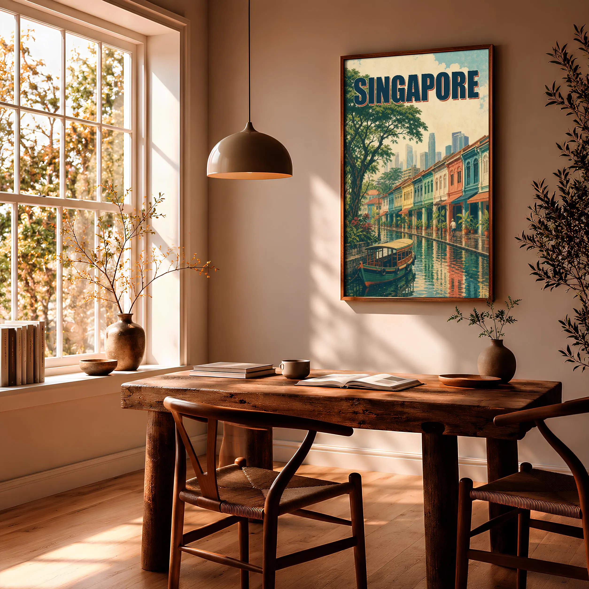 Singapore Travel Poster Print, Vintage Skyline Wall Art, Bold Typography Poster, City Name Wall Decor, Housewarming Gift – Calm Wall Art by Artsify thumbnail 2