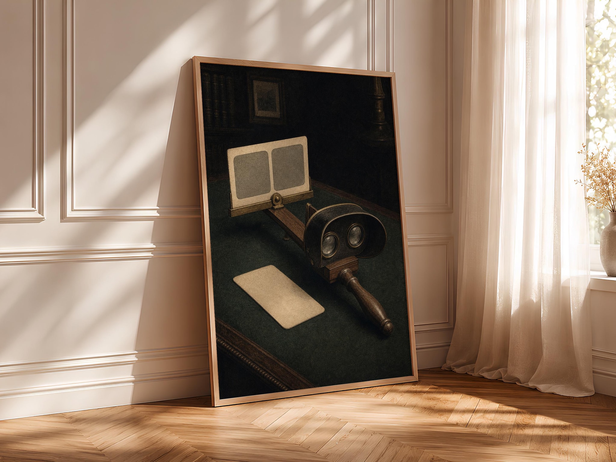 Stereoscope Wall Art Print, Vintage Photography Poster, Victorian Optical Decor, Dark Academia Science Art, Housewarming Gift – Calm Wall Art by Artsify thumbnail 4