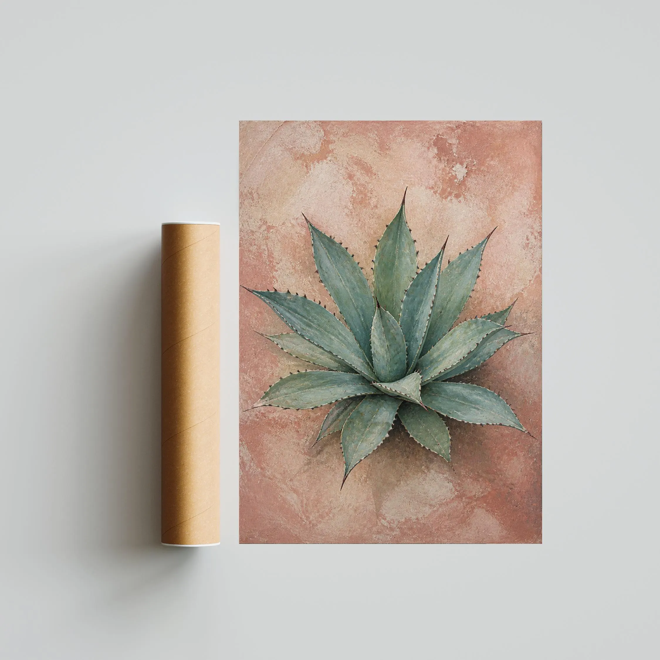 Blue Agave Wall Art, Textured Desert Botanical Painting Print – Calm Wall Art by Artsify thumbnail 5