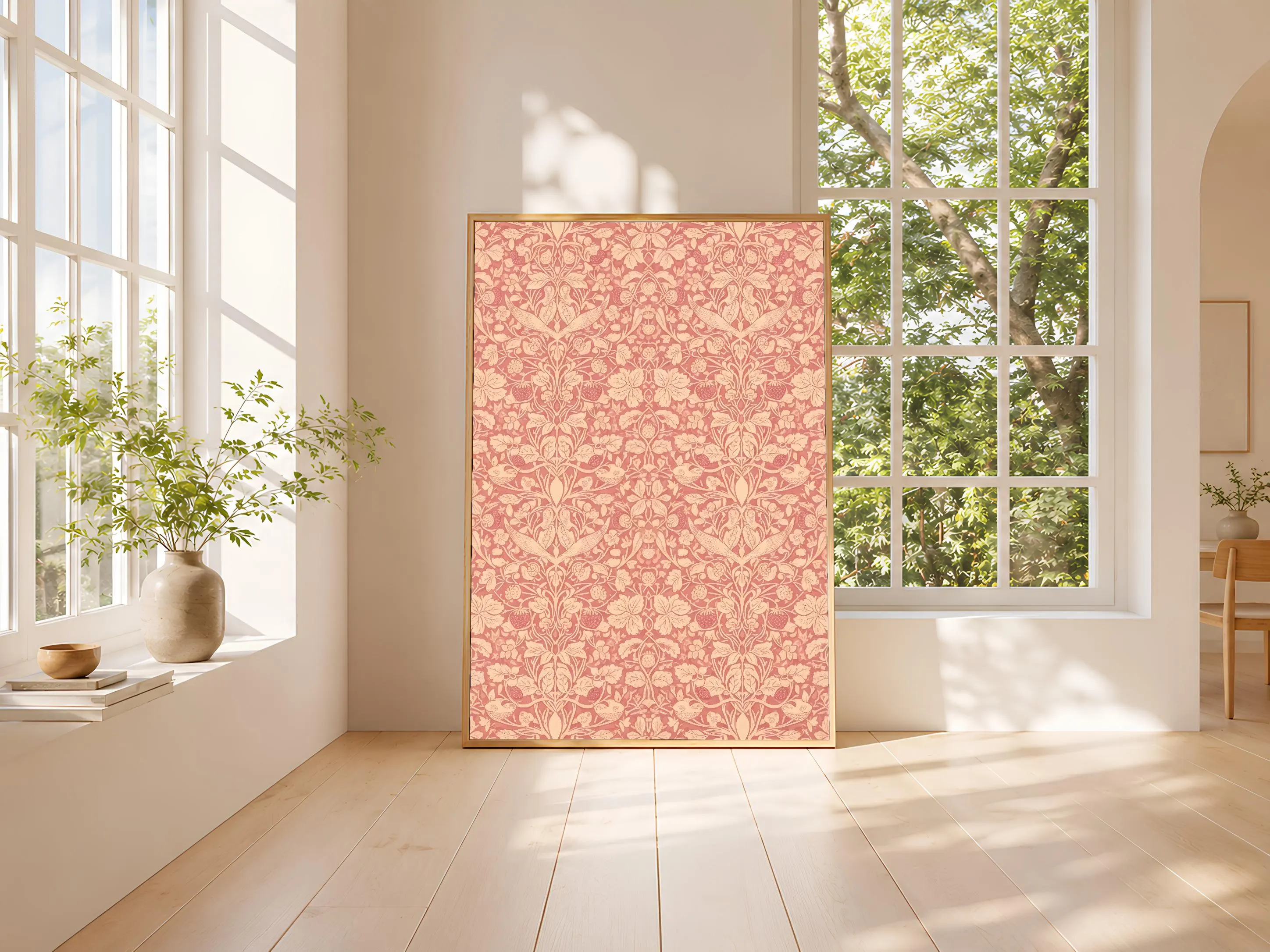 William Morris Style Print, Arts and Crafts Strawberry Poster, Bird Wall Art, Bedroom Decor, Housewarming Gift – Calm Wall Art by Artsify thumbnail 3