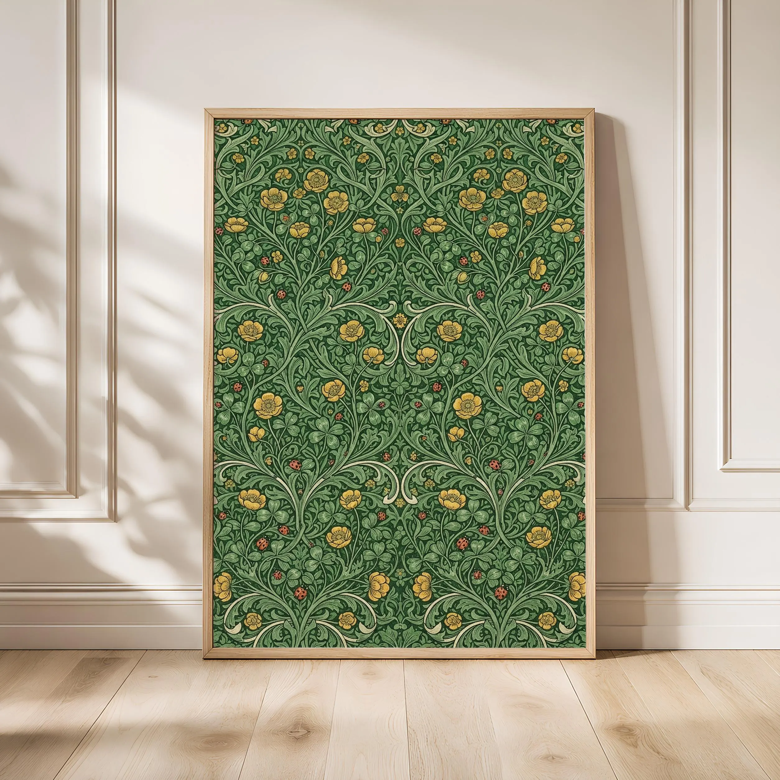 William Morris Style Print, Arts and Crafts Ladybird Poster, Buttercup Wall Art, Kitchen Decor, Housewarming Gift – Calm Wall Art by Artsify