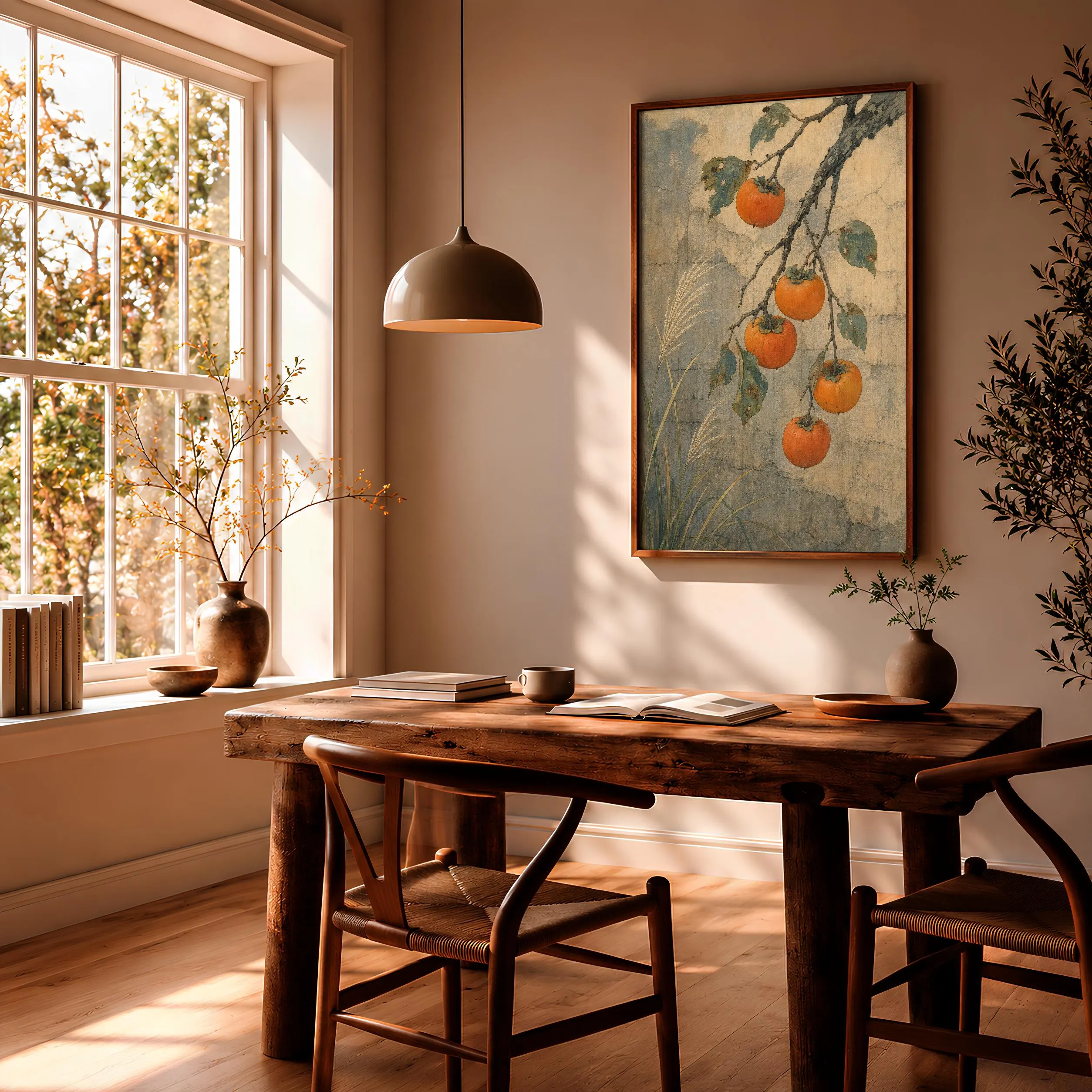 Japanese Persimmon Print, Botanical Fruit Wall Art, Wabi Sabi Kitchen Poster, Autumn Japandi Decor, Housewarming Gift – Calm Wall Art by Artsify thumbnail 2