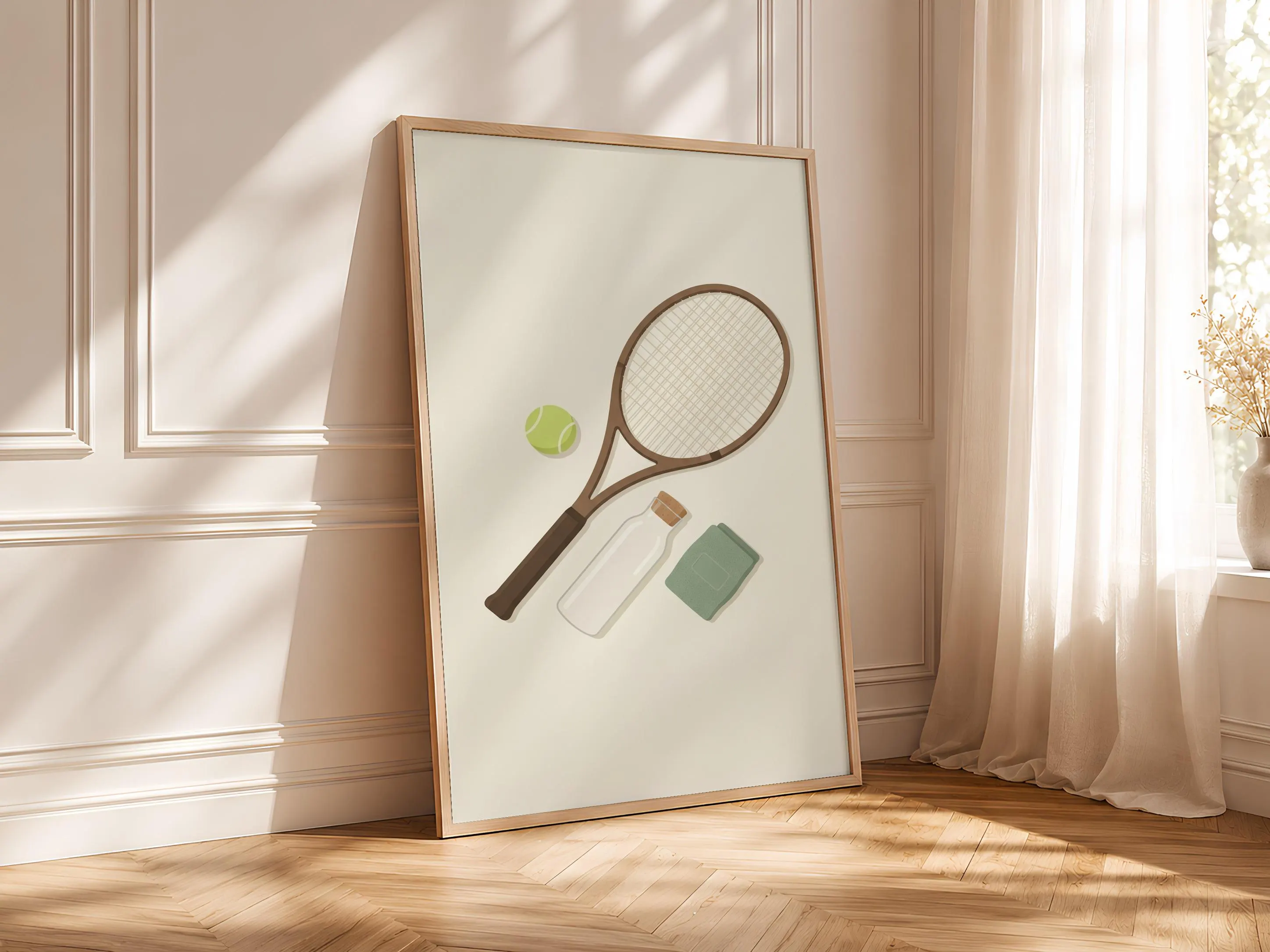 Tennis Wristband Print, Preppy Japandi Poster, Sage Green Wall Art, Tennis Gift, Housewarming Gift – Calm Wall Art by Artsify thumbnail 4