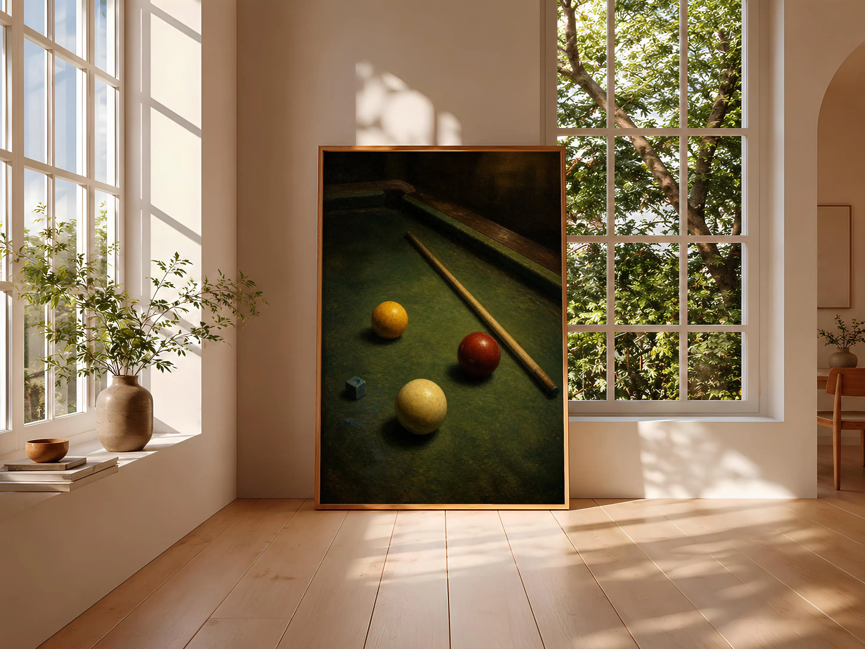 Vintage Billiards Print, Sport Still Life Wall Art, Pool Table Poster, Game Room Decor, Housewarming Gift – Calm Wall Art by Artsify thumbnail 3