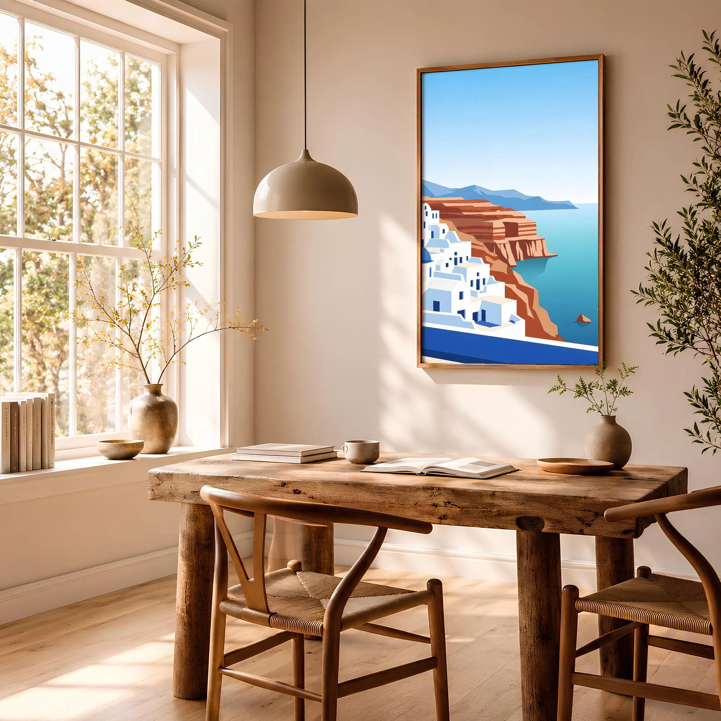 Mediterranean Coastline Print, Coastal Cliff Poster, Minimalist Travel Wall Art, Living Room Decor, Housewarming Gift – Calm Wall Art by Artsify thumbnail 2