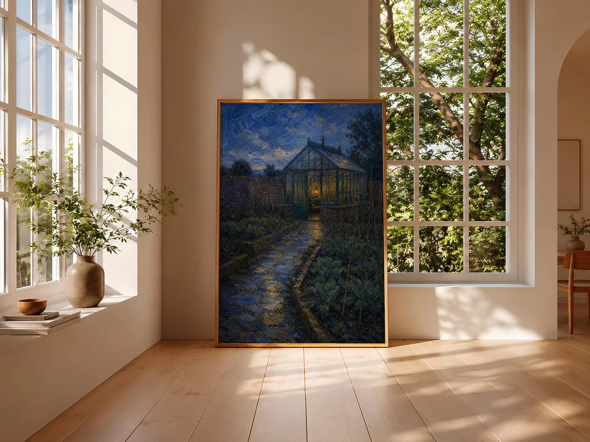 Van Gogh Style Greenhouse Print, Post Impressionist Wall Art, Moody Garden Poster, Vintage Glasshouse Decor, Housewarming Gift – Calm Wall Art by Artsify thumbnail 3