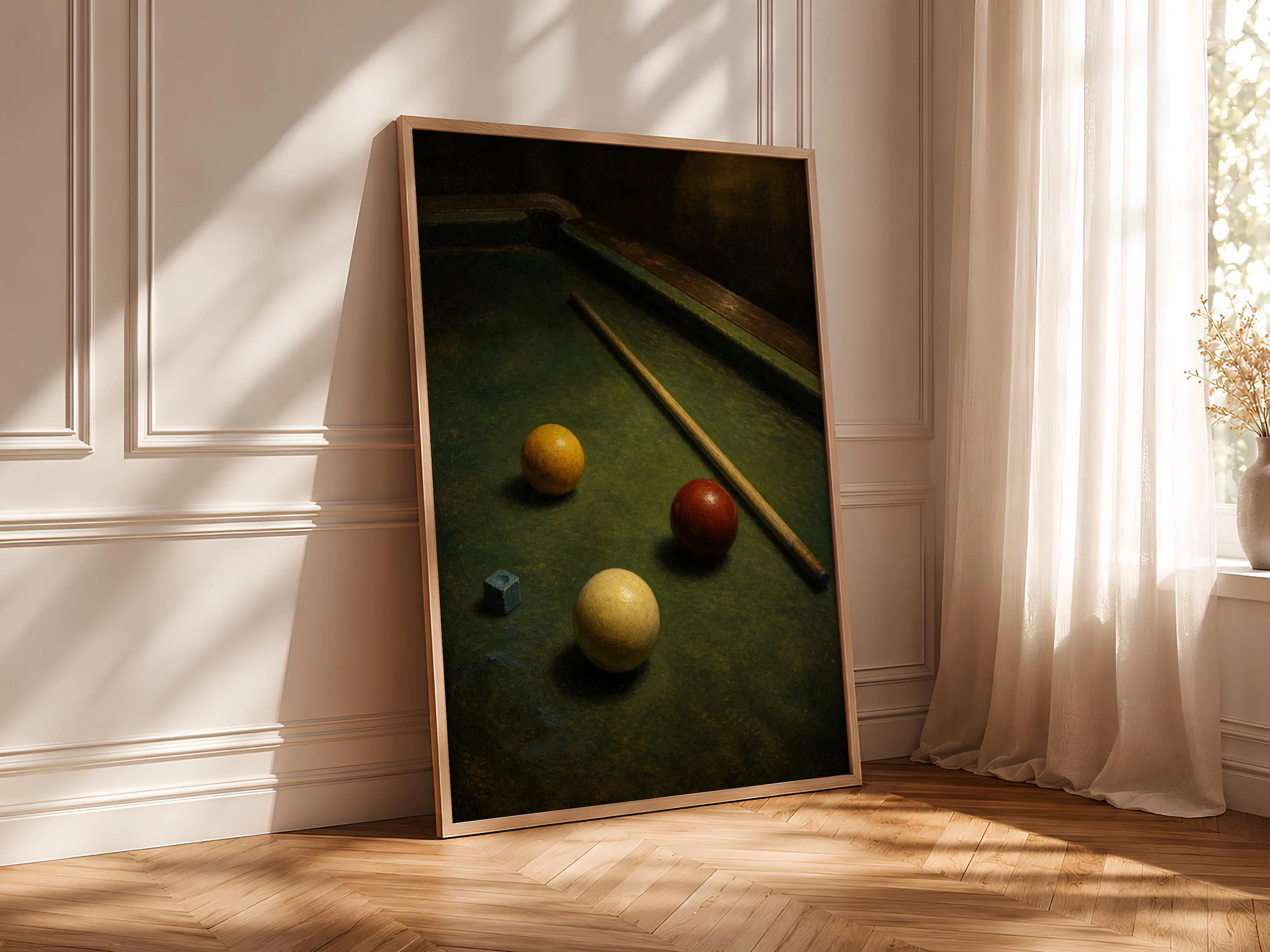 Vintage Billiards Print, Sport Still Life Wall Art, Pool Table Poster, Game Room Decor, Housewarming Gift – Calm Wall Art by Artsify thumbnail 4
