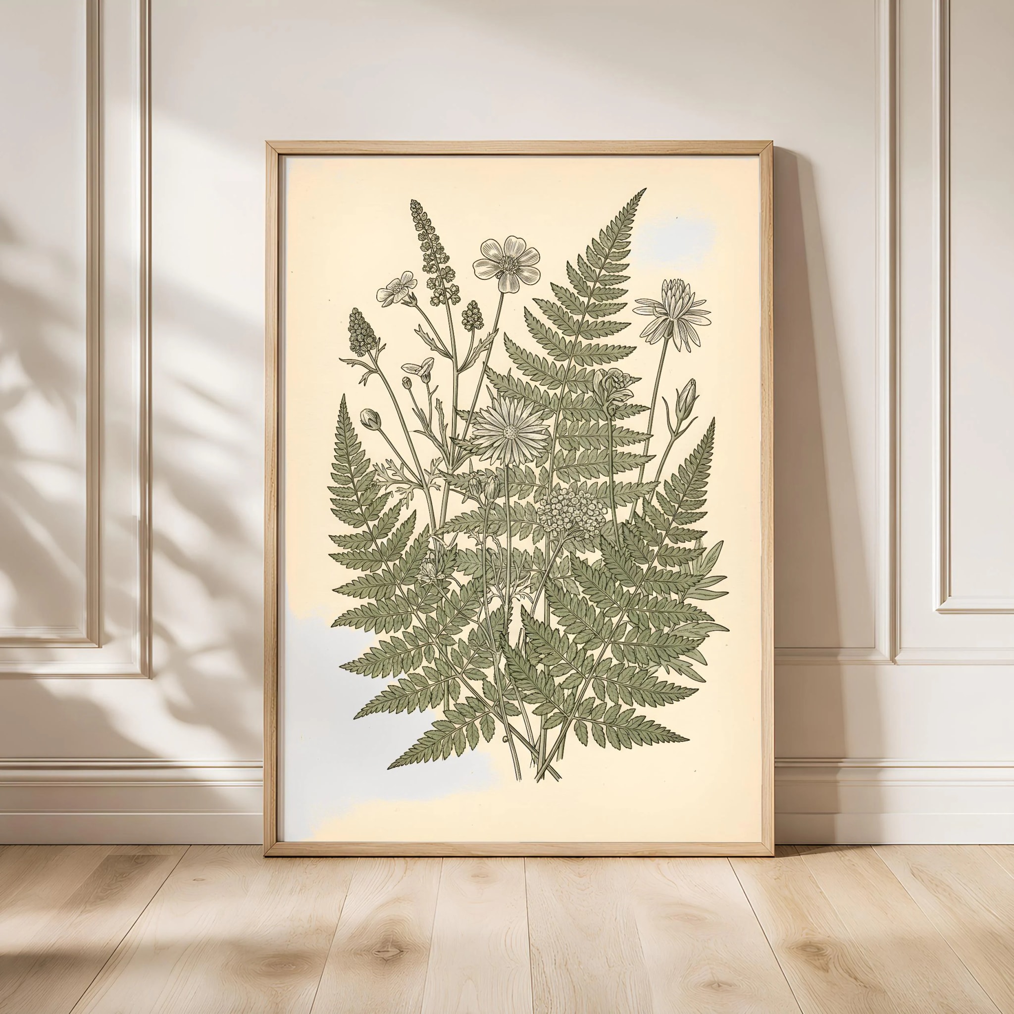 Vintage Botanical Wall Art Print, Antique Fern Illustration Poster, Cottage Decor, Unframed – Calm Wall Art by Artsify