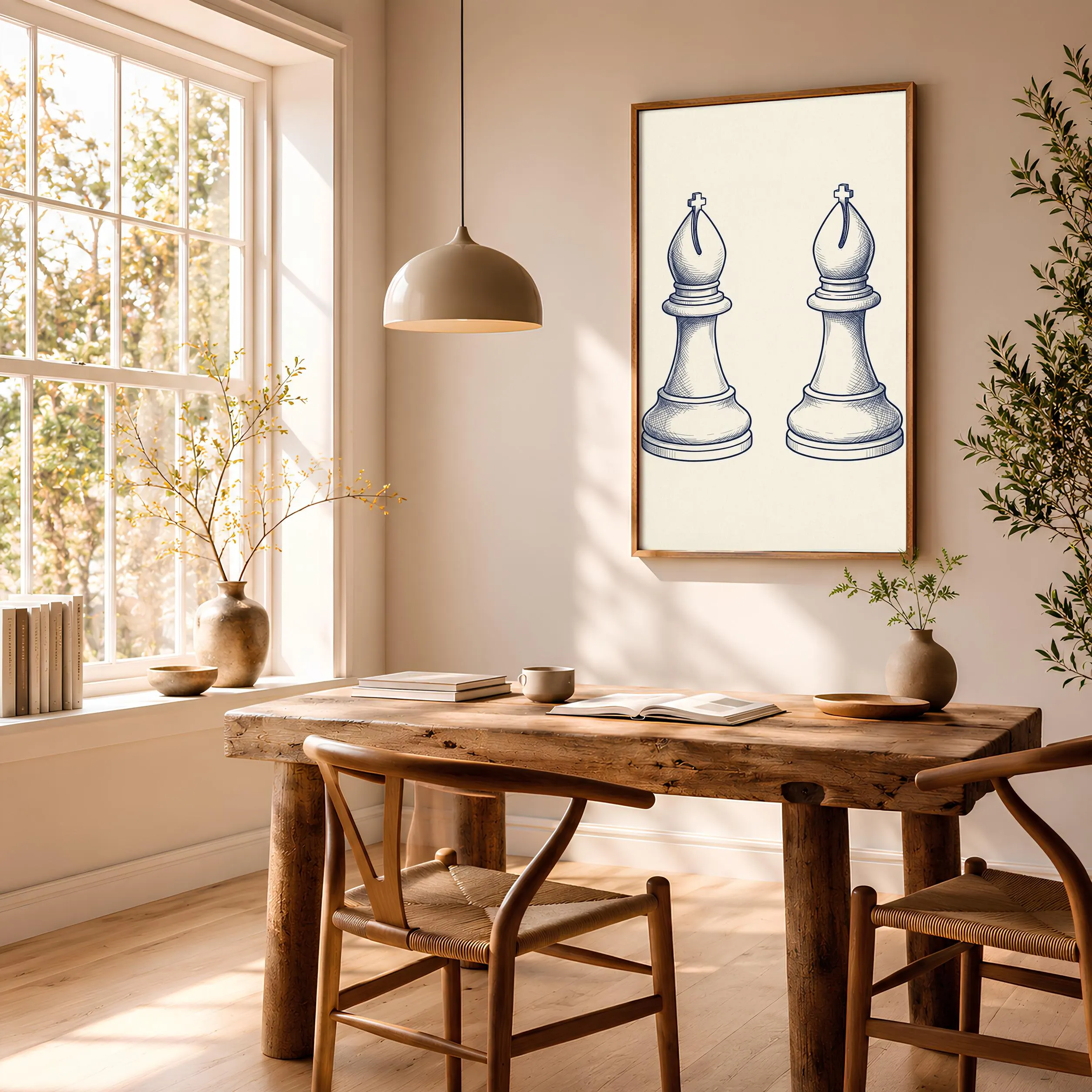Chess Bishop Line Art Print, Ink Sketch, Game Room Poster, Office Decor, Chess Lover Gift – Calm Wall Art by Artsify thumbnail 2