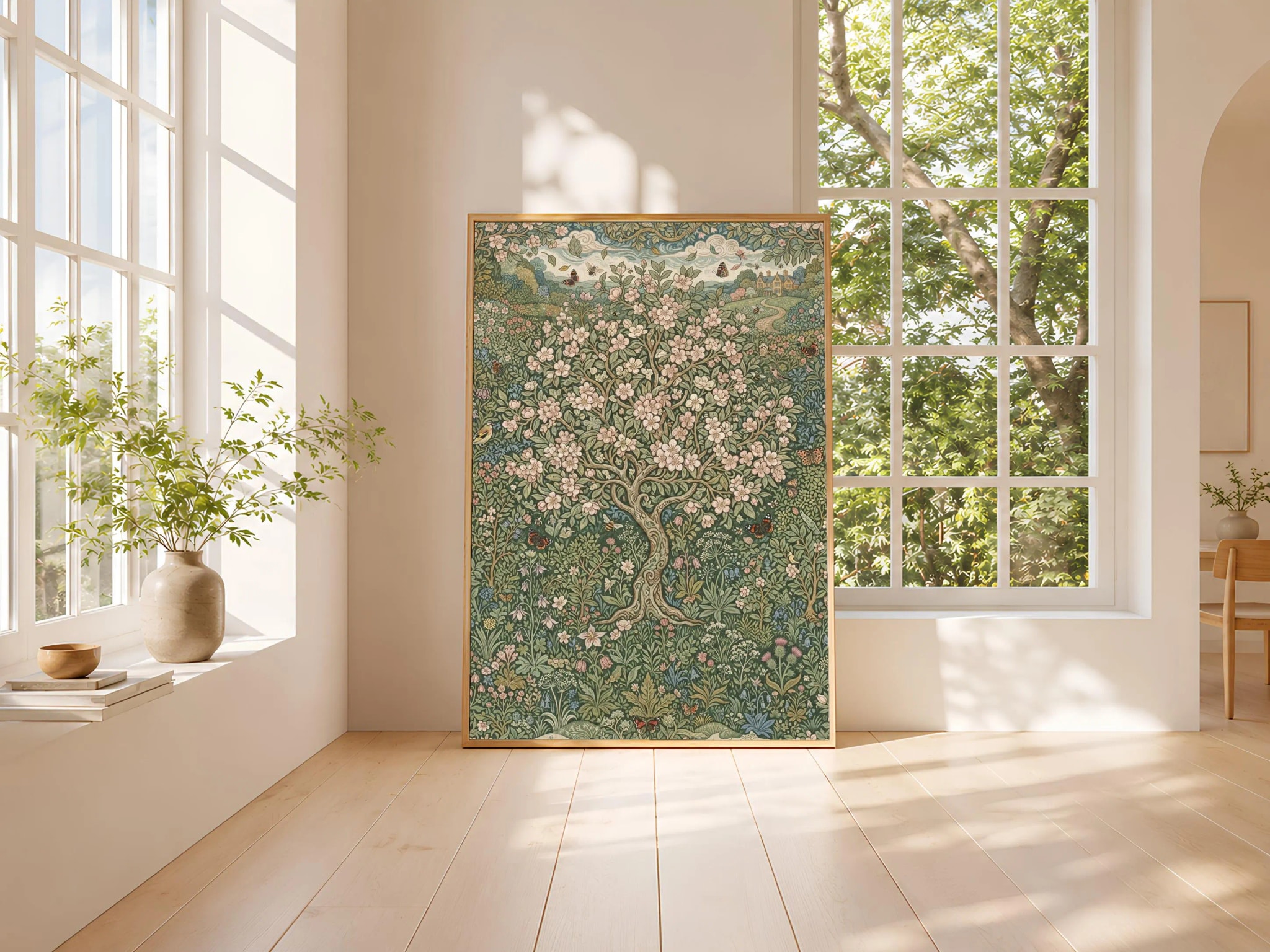William Morris Apple Blossom Print, Arts and Crafts Orchard Tapestry, Botanical Wall Art, Bedroom Decor, Housewarming Gift – Calm Wall Art by Artsify thumbnail 3