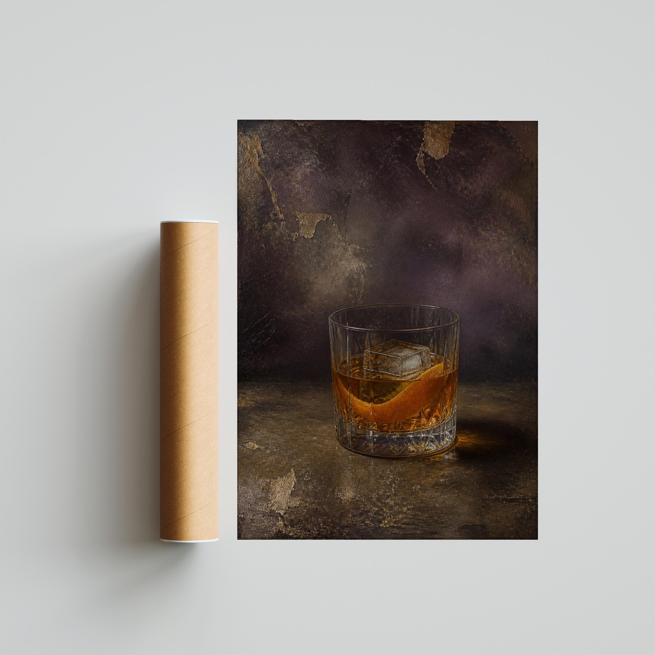 Old Fashioned Print, Smoky Aubergine Barware Wall Art, Vintage Cocktail Poster, Housewarming Gift – Calm Wall Art by Artsify thumbnail 5