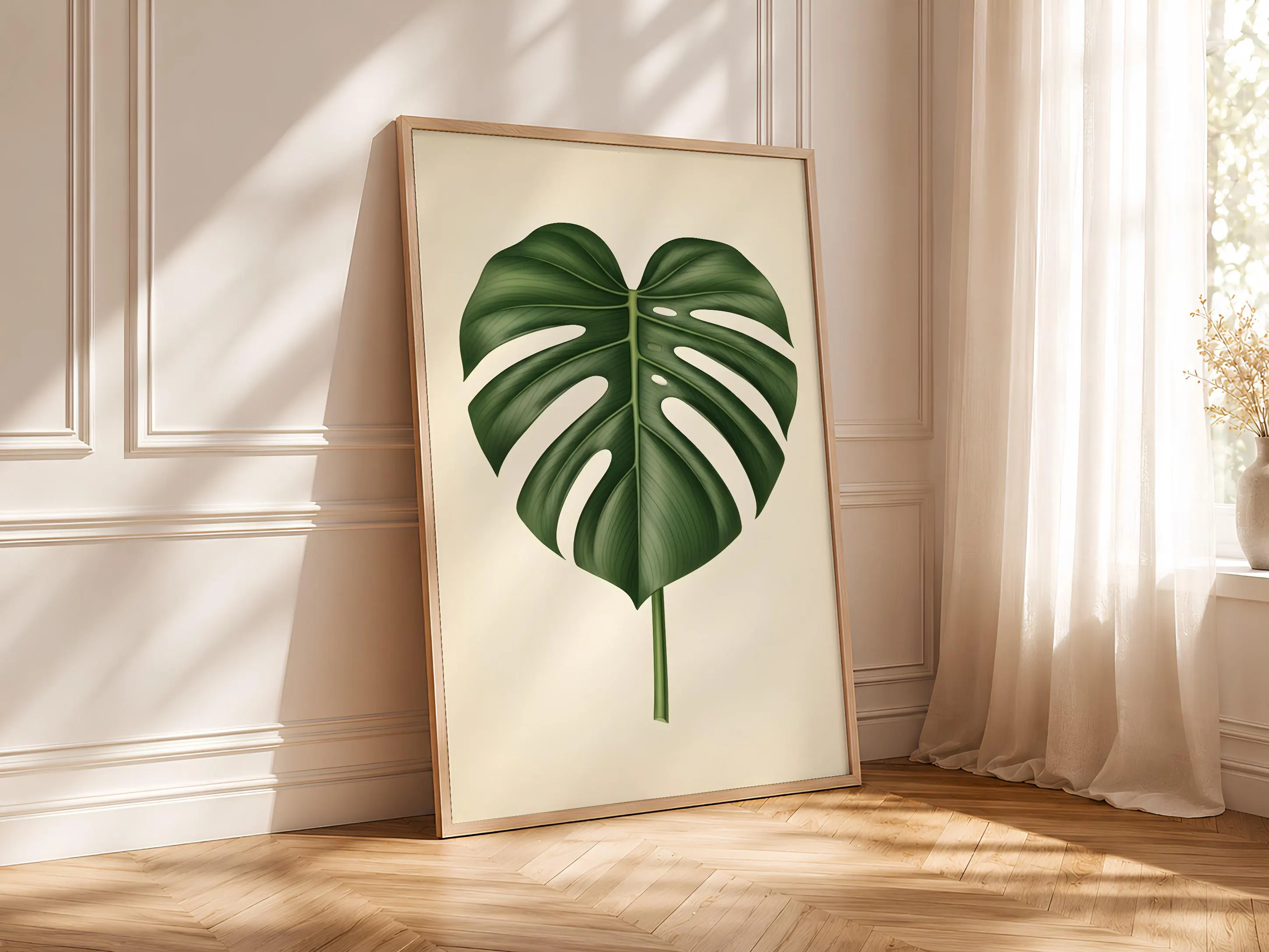 Monstera Botanical Print, Vintage Plant Illustration Poster, Tropical Leaf Wall Art, Green Home Decor, Housewarming Gift – Calm Wall Art by Artsify thumbnail 4