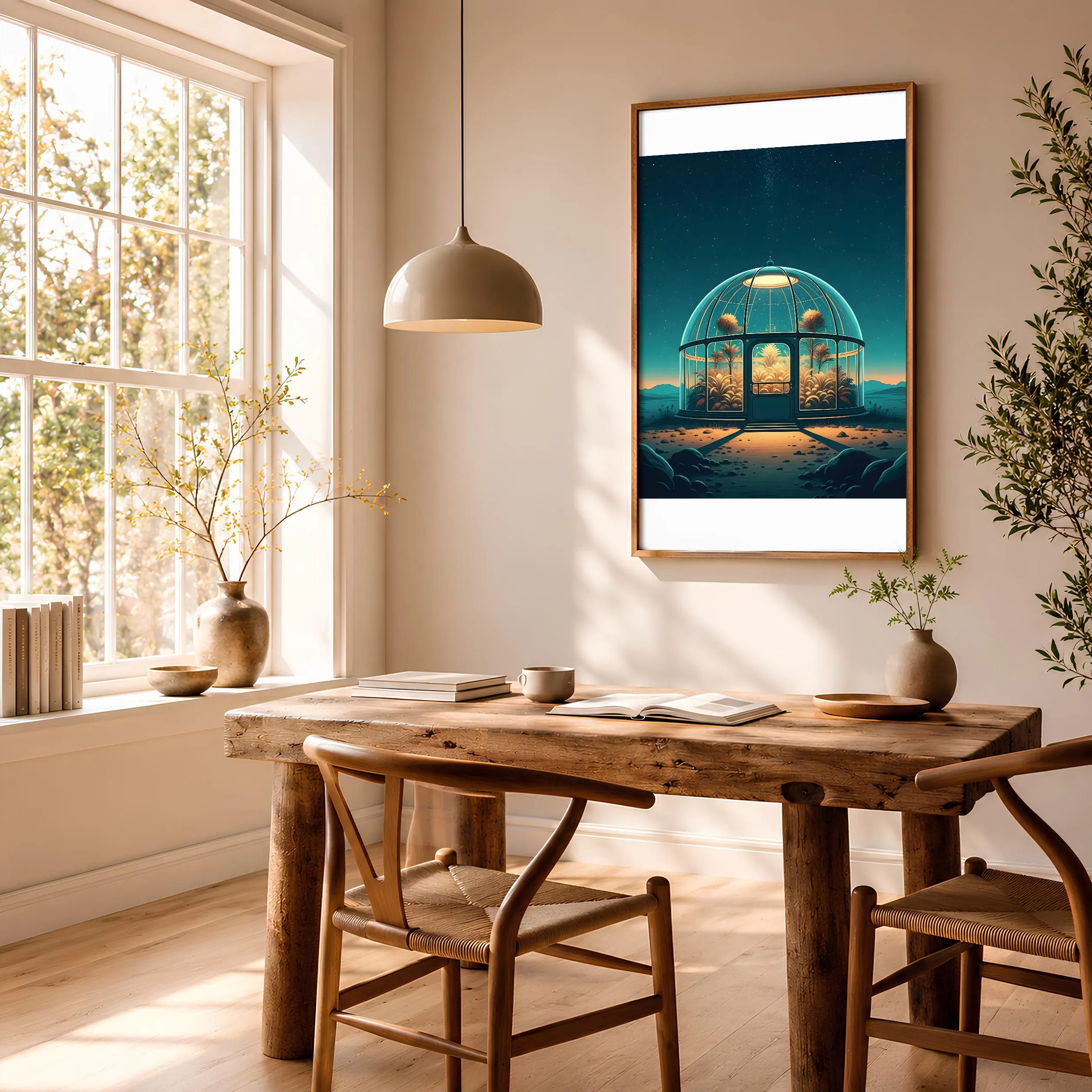 Retro Futuristic Poster, Sci-Fi Greenhouse Print, 70s Space Wall Art, Vintage Cosmic Decor, Housewarming Gift – Calm Wall Art by Artsify thumbnail 2