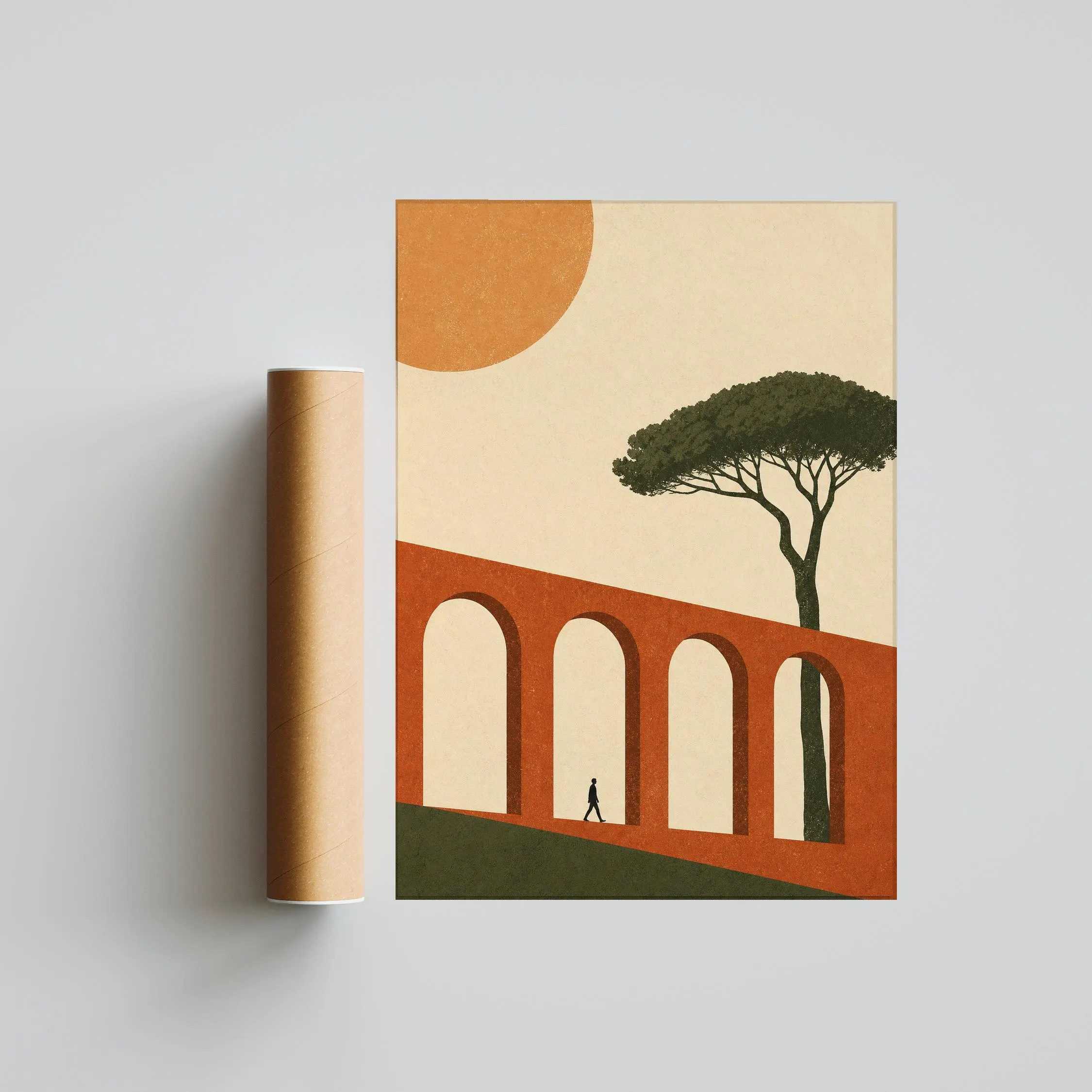 Rome Aqueduct Poster Print, Minimalist Travel Wall Art, Vintage City Poster, Italian Wall Decor, Housewarming Gift – Calm Wall Art by Artsify thumbnail 5