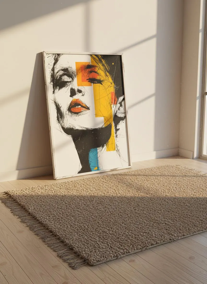 Abstract Face Art Print, Modern Geometric Portrait, Minimalist Home Decor – Calm Wall Art by Artsify thumbnail 5