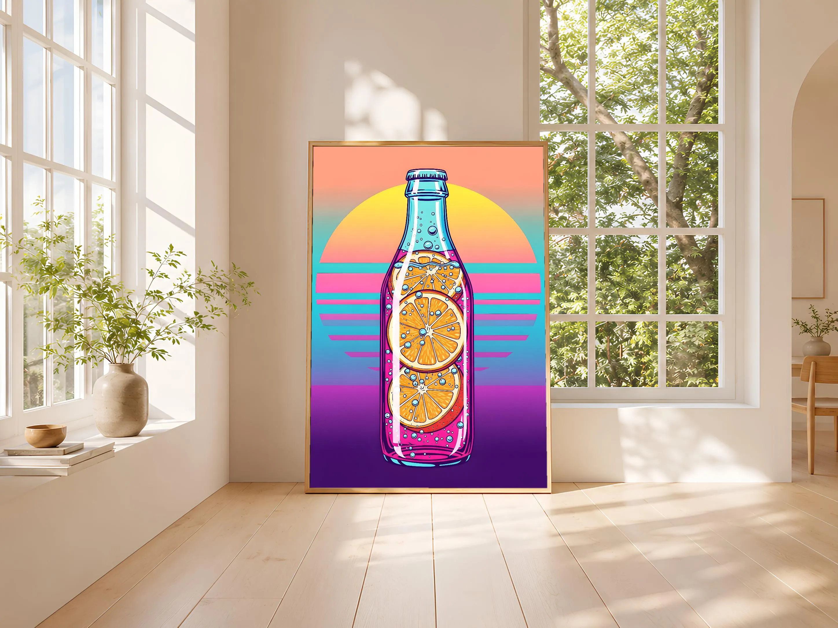 Retro Soda Poster, Vaporwave Drink Print, 80s Aesthetic Wall Art, Fun Kitchen Bar Decor, Housewarming Gift – Calm Wall Art by Artsify thumbnail 3