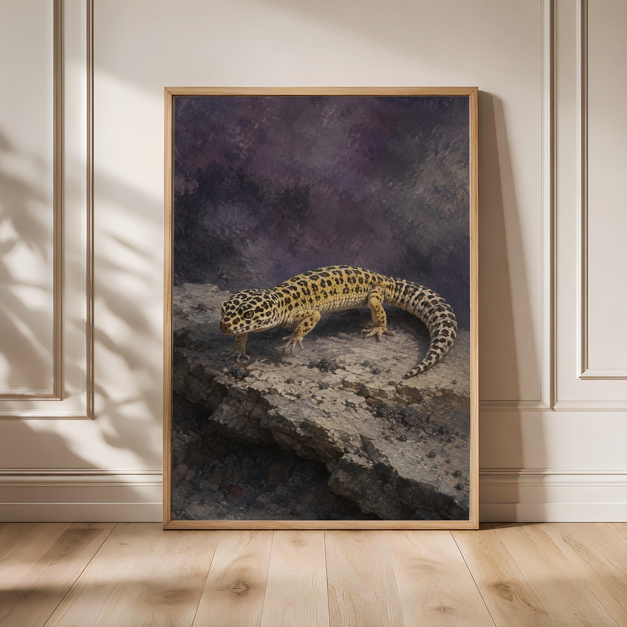 Leopard Gecko Wall Art, Crepuscular Stalking Reptile Casein Print – Calm Wall Art by Artsify