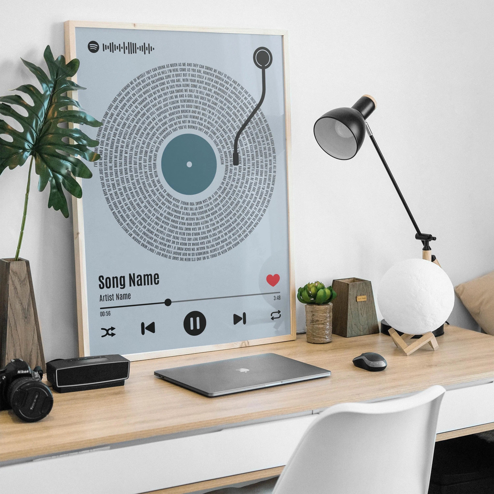 Custom Song Lyrics Vinyl Record Print, Personalized Music Gift, Modern Home - Office Decor – Calm Wall Art by Artsify thumbnail 4