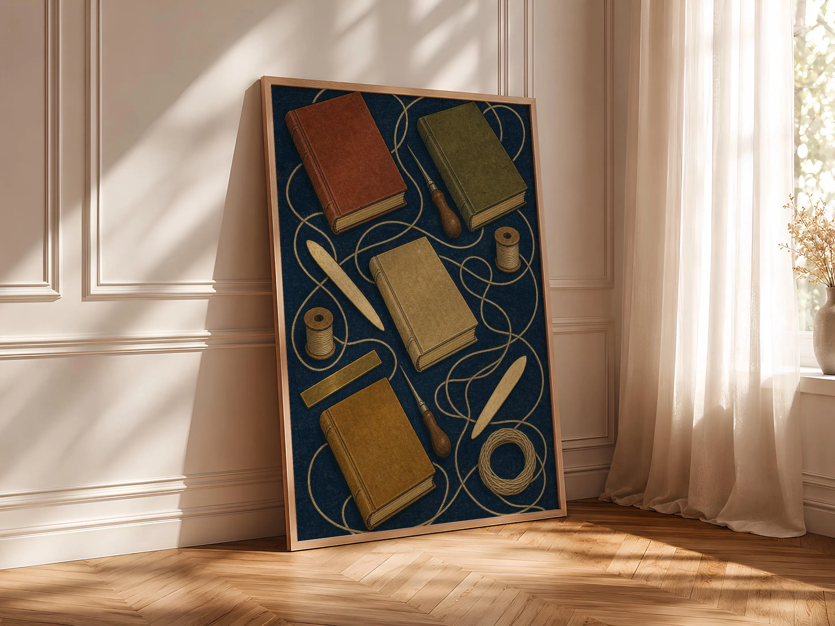 Bookbinding Wall Art Print, Vintage Craft Room Poster, Arts and Crafts Studio Decor, Bookbinder Gift Art, Housewarming Gift – Calm Wall Art by Artsify thumbnail 4