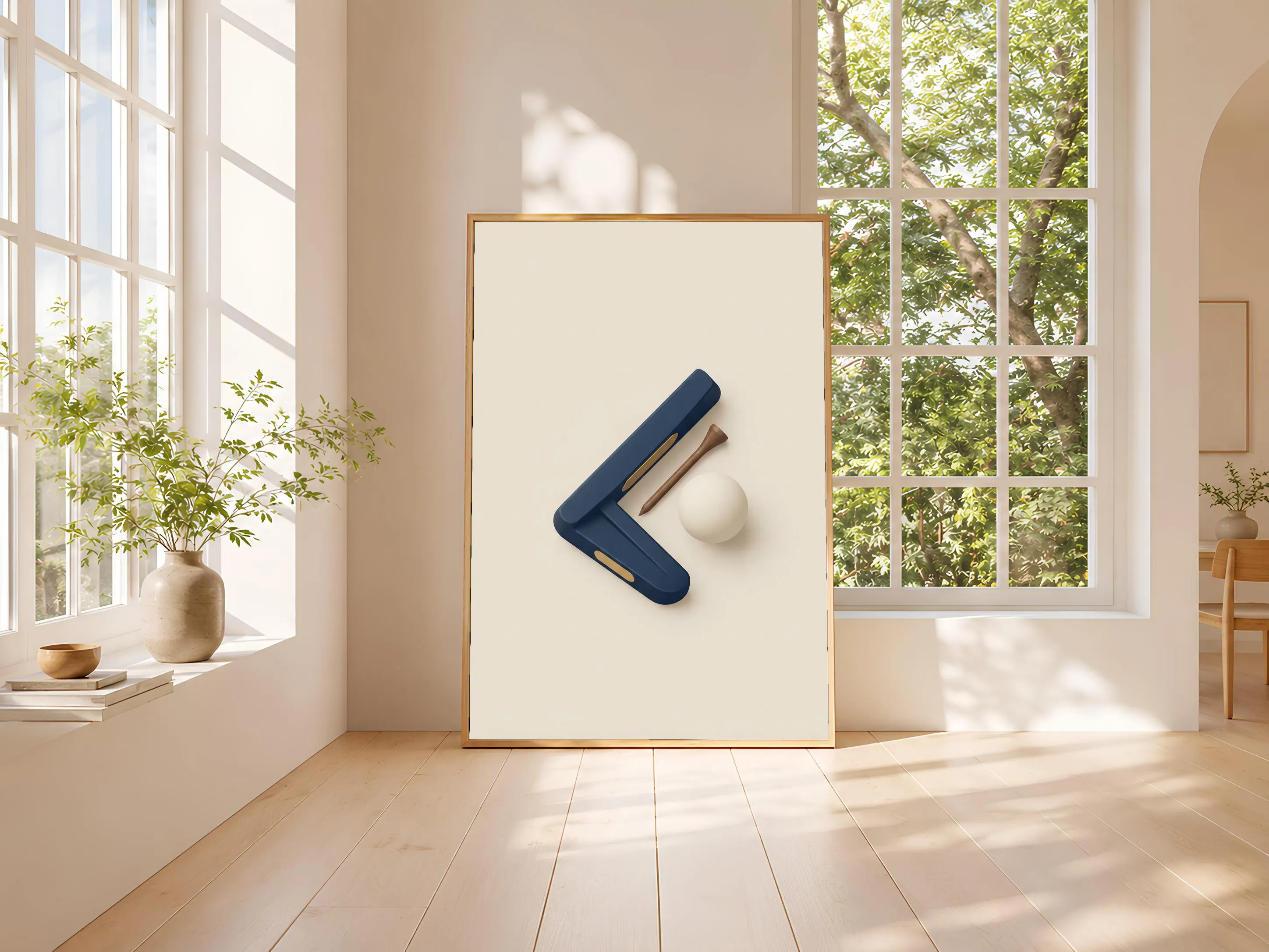 Retro Golf Print, Japandi Country Club Poster, Navy Wall Art, Golf Gift, Housewarming Gift – Calm Wall Art by Artsify thumbnail 3