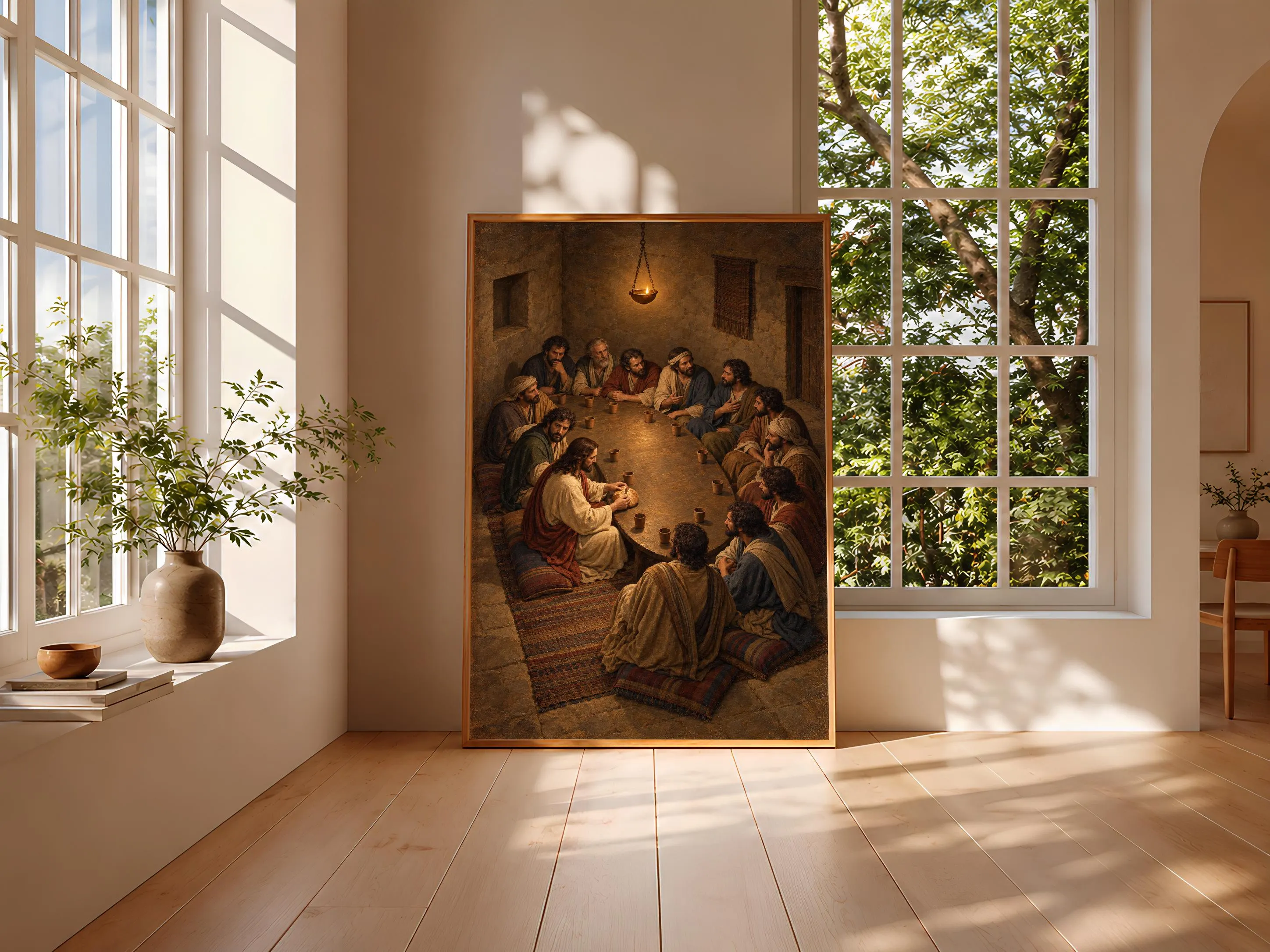 Last Supper Wall Art, Vintage Christian Oil Painting, Dining Room Decor – Calm Wall Art by Artsify thumbnail 3