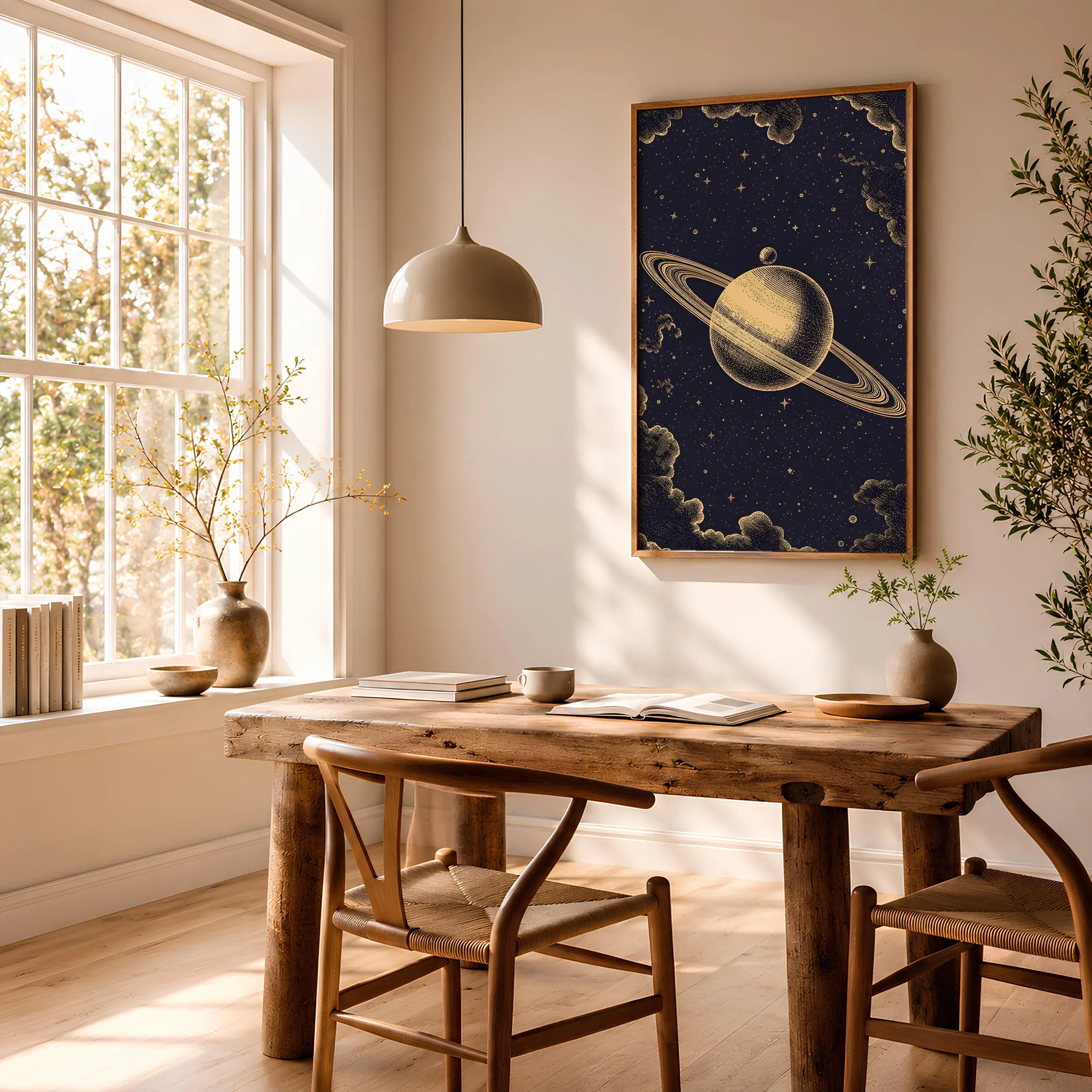 Vintage Saturn Print, Antique Astronomy Engraving Poster, Celestial Wall Art, Antique Study Decor, Housewarming Gift – Calm Wall Art by Artsify thumbnail 2