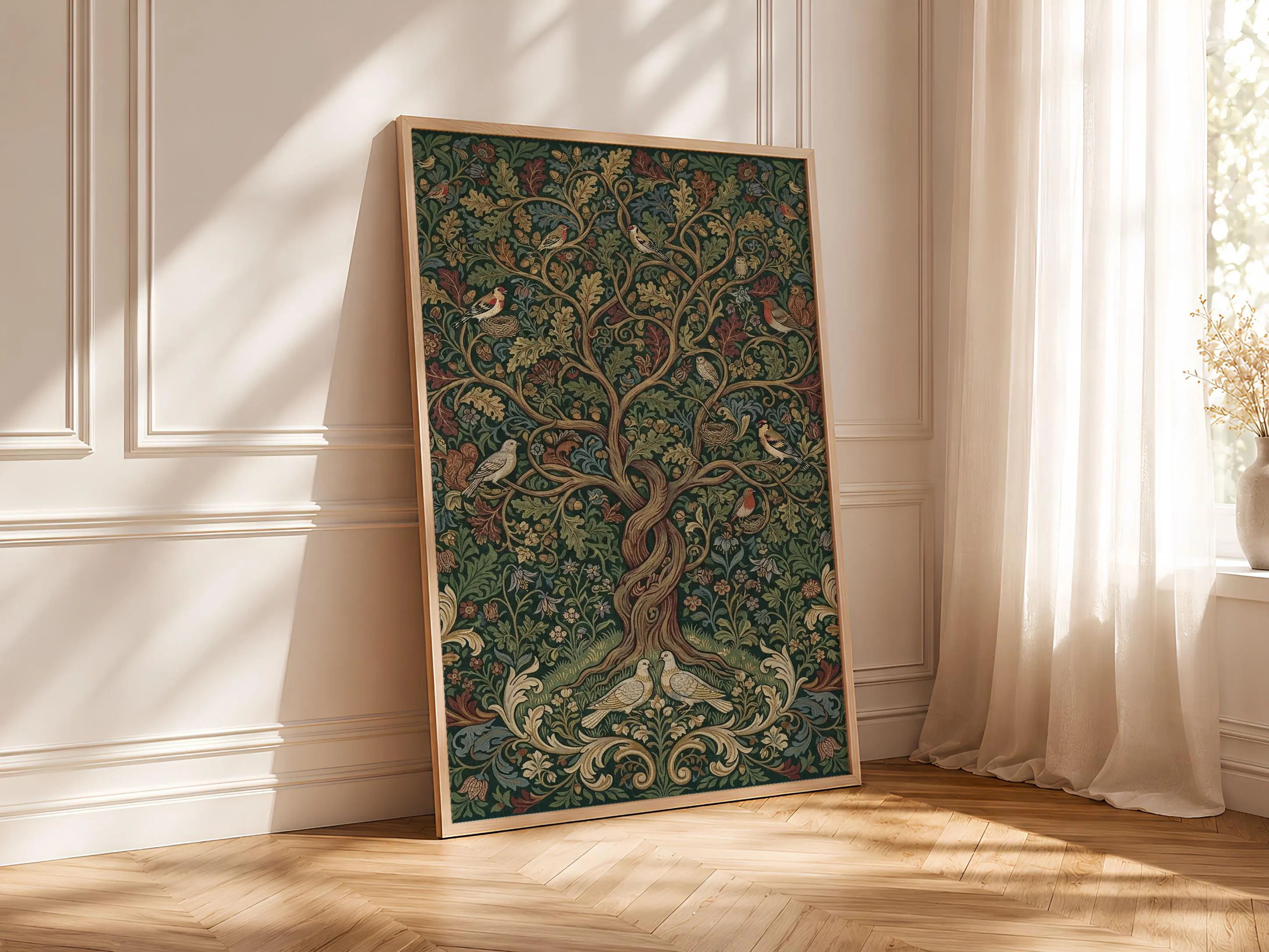 William Morris Tree of Life Print, Arts and Crafts Tapestry Wall Art, Songbird Poster, Living Room Decor, Housewarming Gift – Calm Wall Art by Artsify thumbnail 4